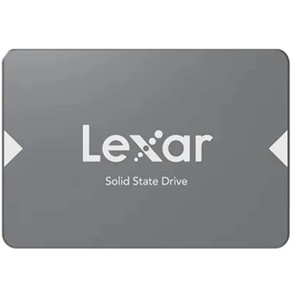 A large main feature product image of Lexar NS100 SATA III 2.5" SSD - 128GB