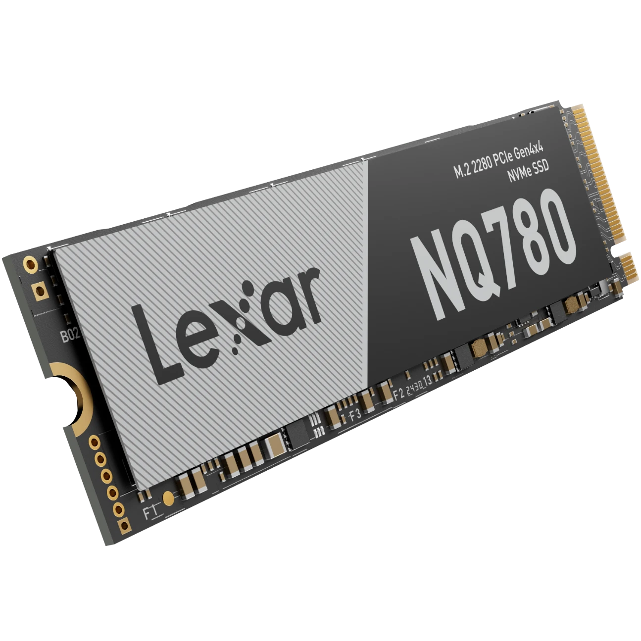 A large main feature product image of Lexar NQ780 PCIe Gen4 NVMe M.2 SSD - 512GB