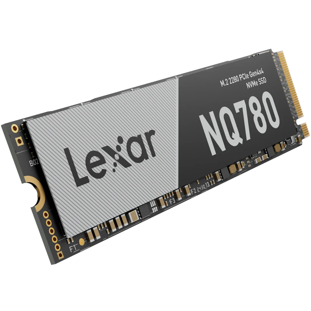 A large main feature product image of Lexar NQ780 PCIe Gen4 NVMe M.2 SSD - 512GB