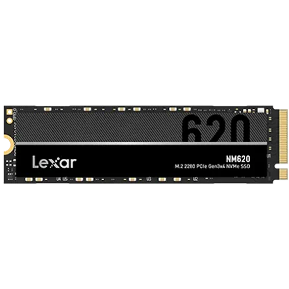 A large main feature product image of Lexar NM620 PCIe Gen3 NVMe M.2 SSD - 512GB