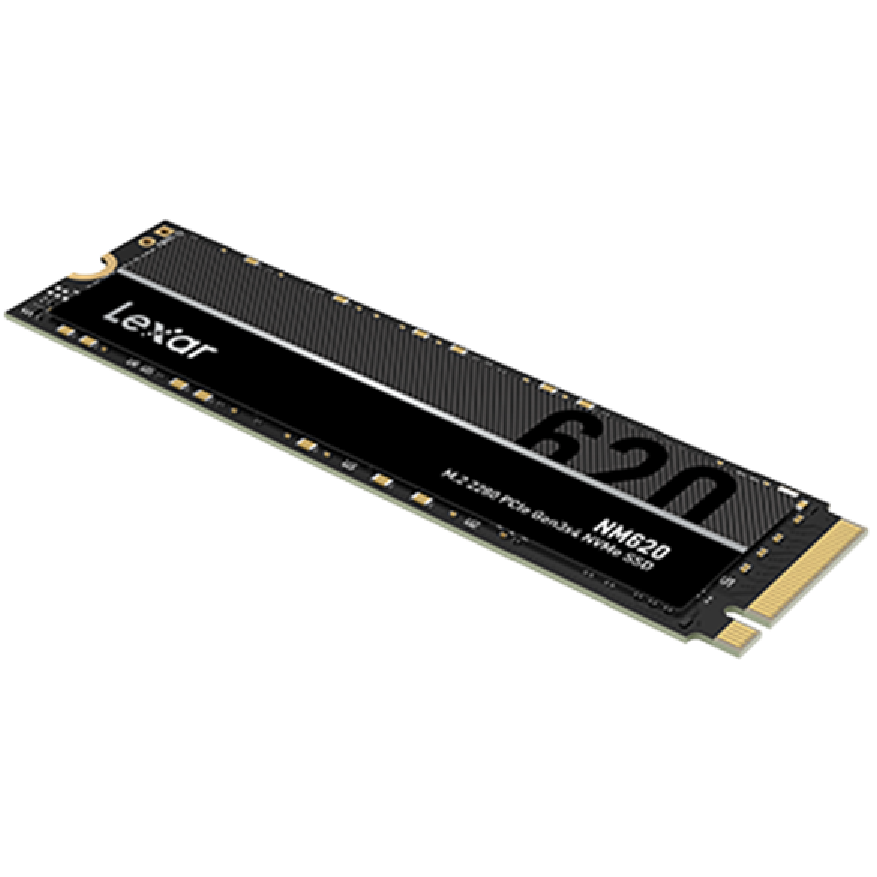 A large main feature product image of Lexar NM620 PCIe Gen3 NVMe M.2 SSD - 512GB