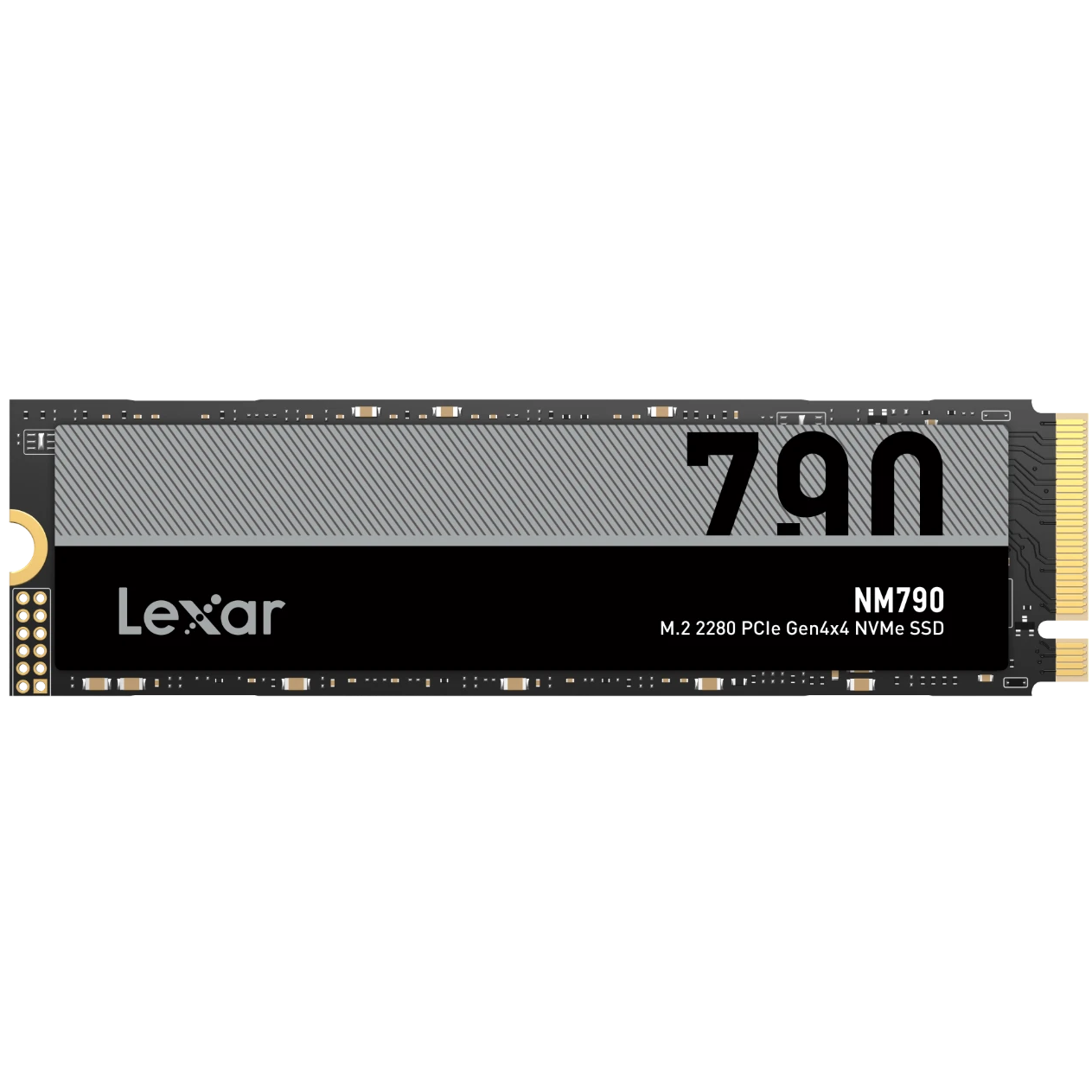 A large main feature product image of Lexar NM790 PCIe Gen4 NVMe M.2 SSD - 512GB