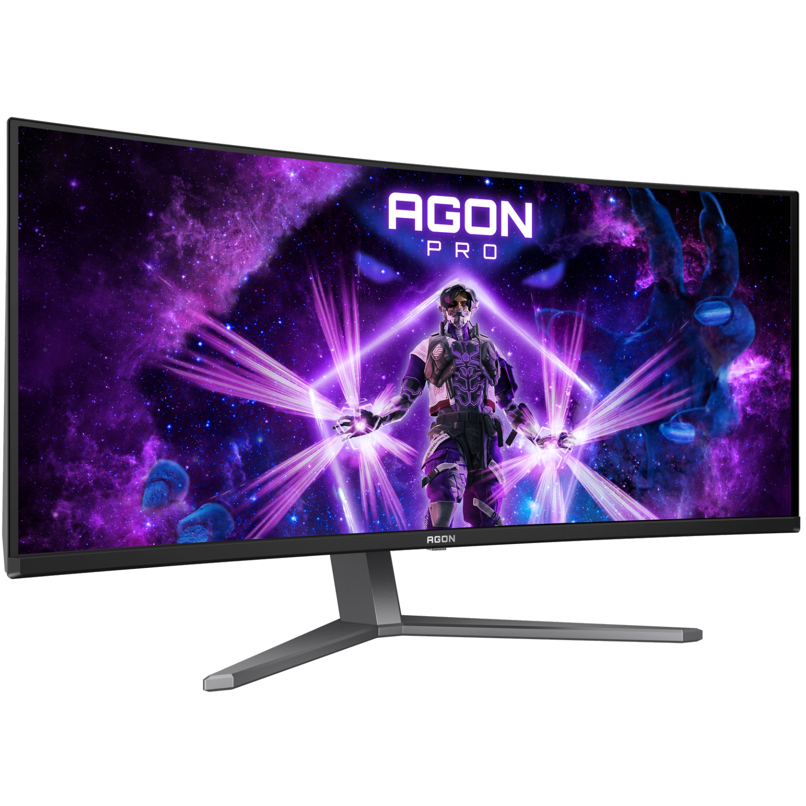 A large main feature product image of AOC AGON AGP346UCSD QD-OLED - 34" Curved 1440p 360Hz 0.03Ms Gaming Monitor