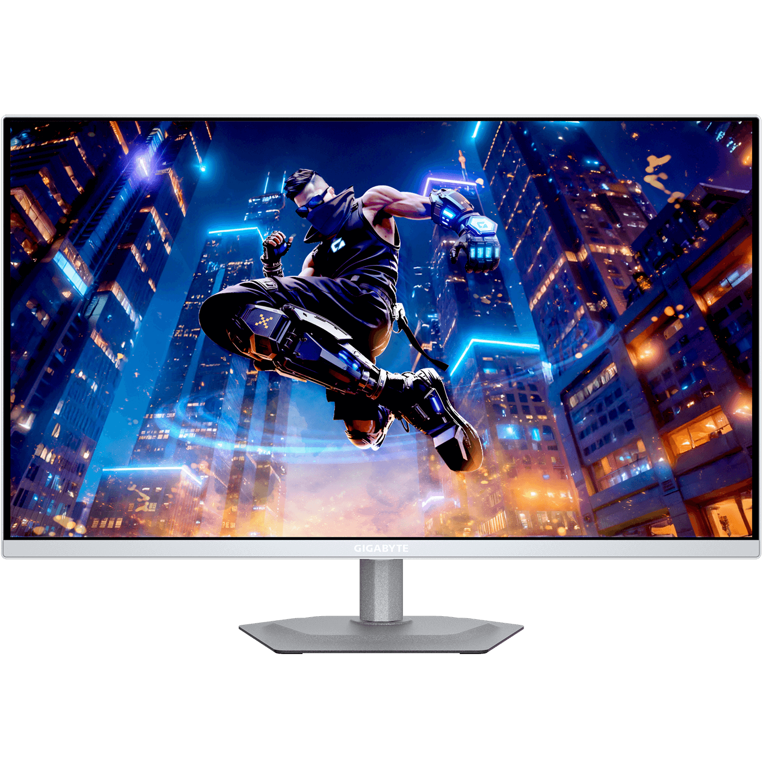 A large main feature product image of Gigabyte MO27Q2A ICE QD-OLED - 27" 1440p 280Hz 0.03ms Gaming Monitor