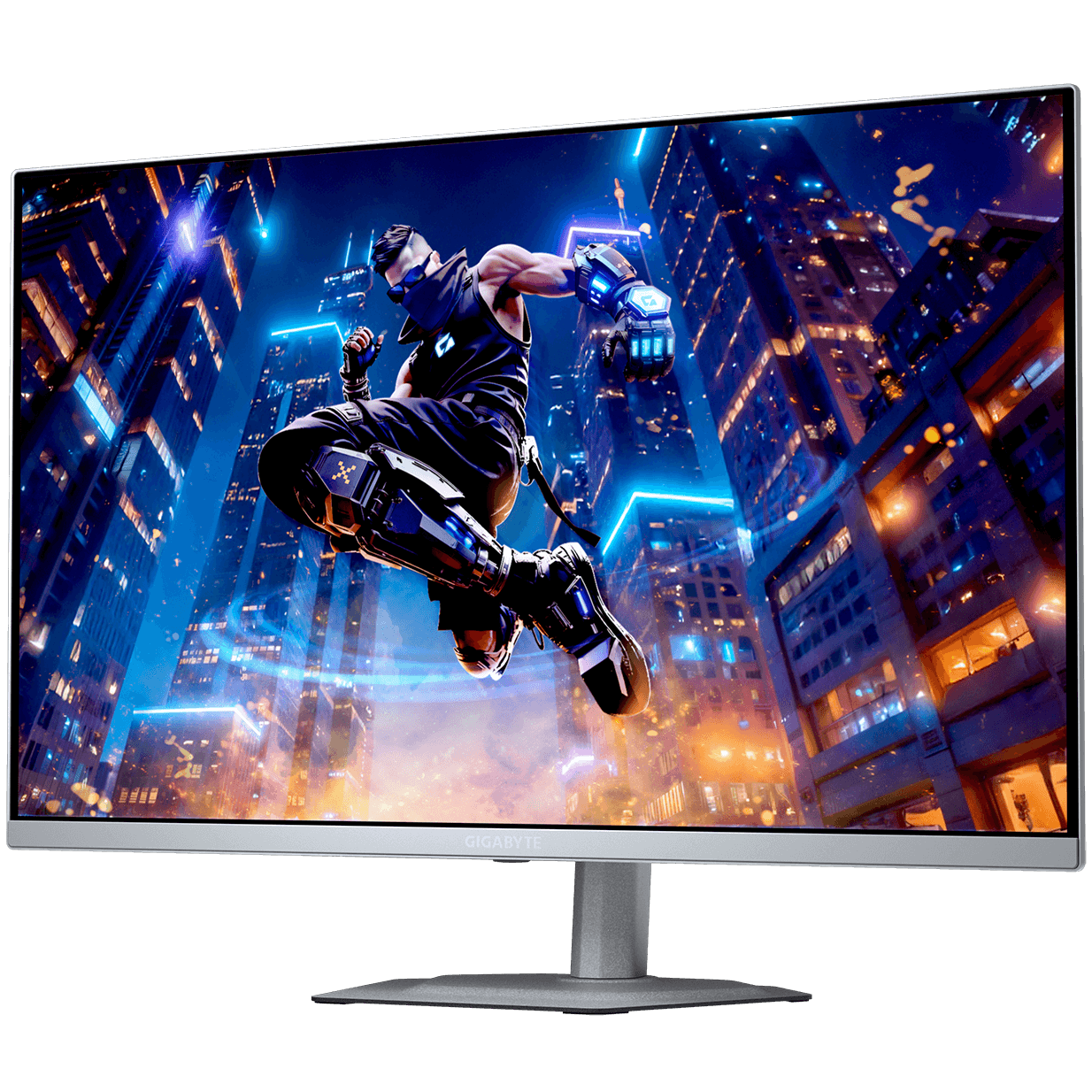 A large main feature product image of Gigabyte MO27Q2A ICE QD-OLED - 27" 1440p 280Hz 0.03ms Gaming Monitor