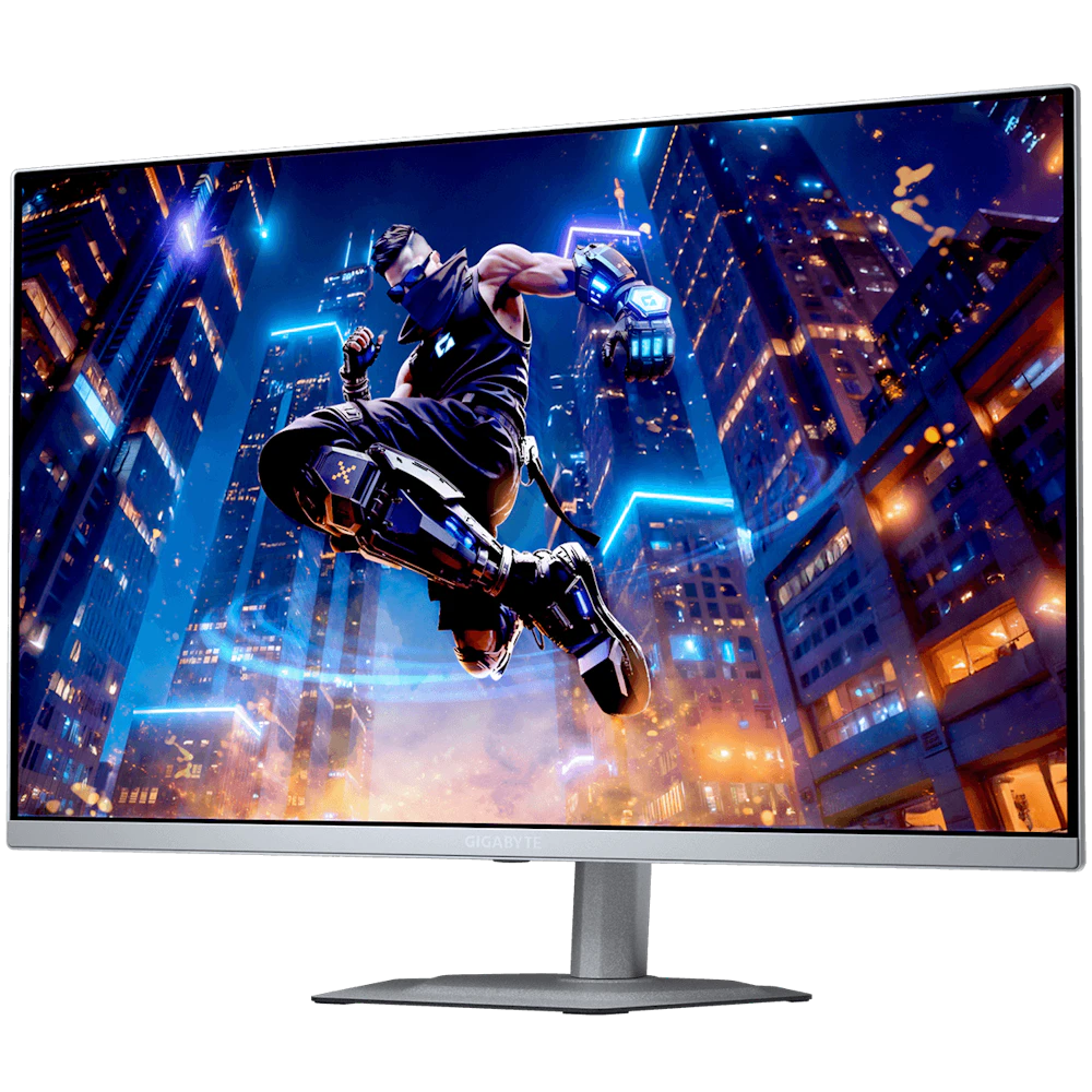 A large main feature product image of Gigabyte MO27Q2A ICE QD-OLED - 27" 1440p 280Hz 0.03ms Gaming Monitor