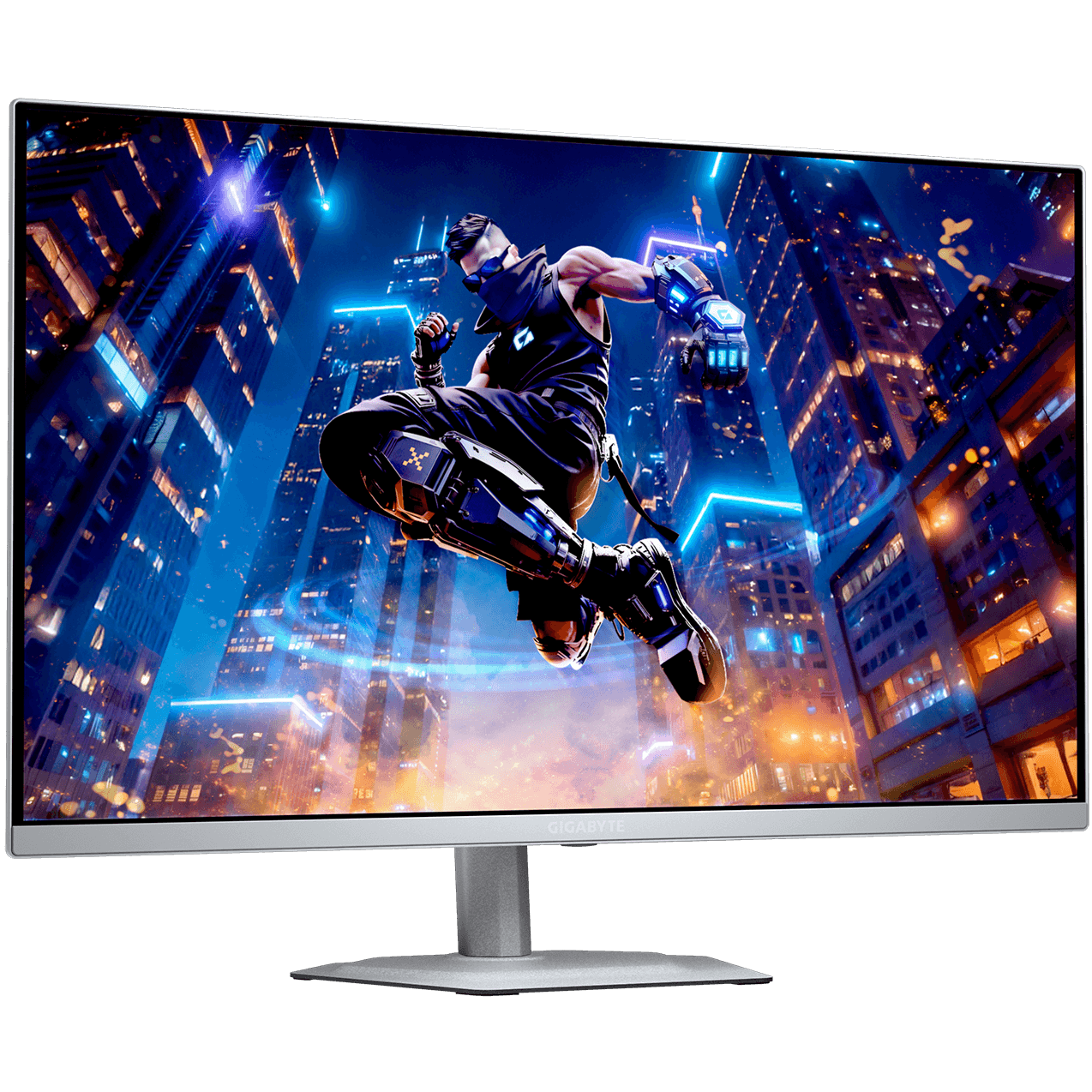 A large main feature product image of Gigabyte MO27Q2A ICE QD-OLED - 27" 1440p 280Hz 0.03ms Gaming Monitor