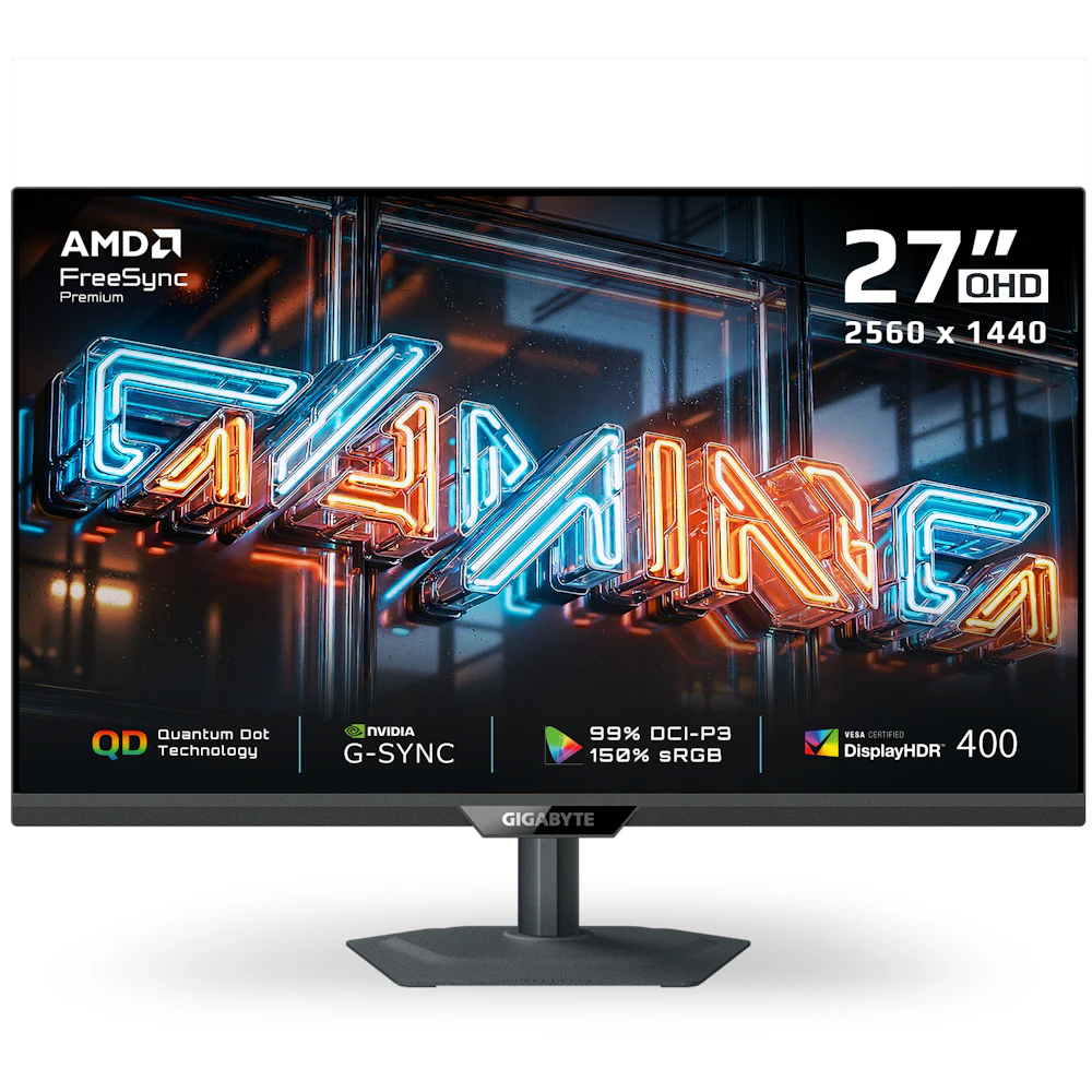 A large main feature product image of EX-DEMO Gigabyte M27Q2 QD - 27" 1440p 210Hz 1ms Quantum Dot SS IPS Gaming Monitor