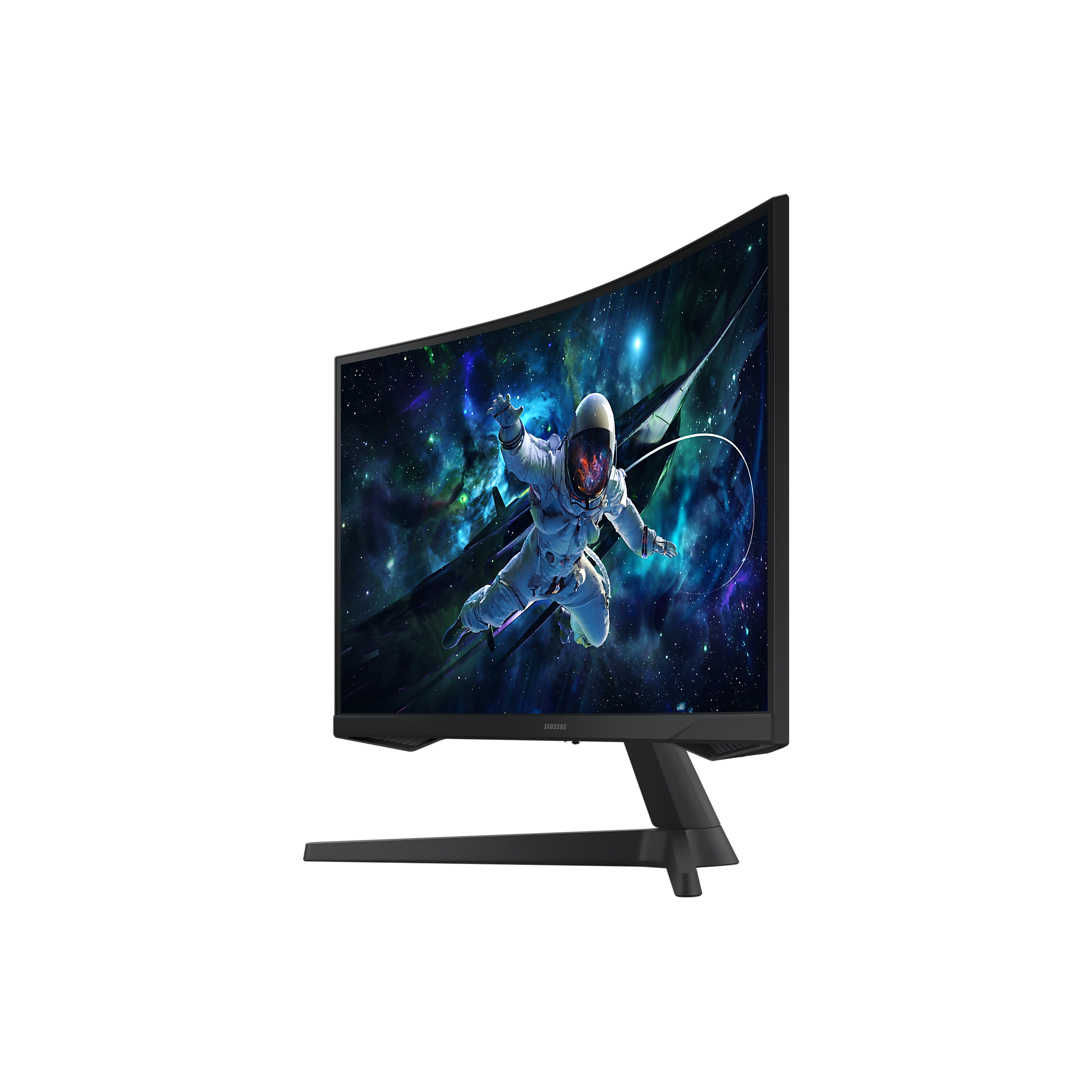 A large main feature product image of EX-DEMO Samsung Odyssey G55C - 27" Curved 1440p 165Hz VA Gaming Monitor