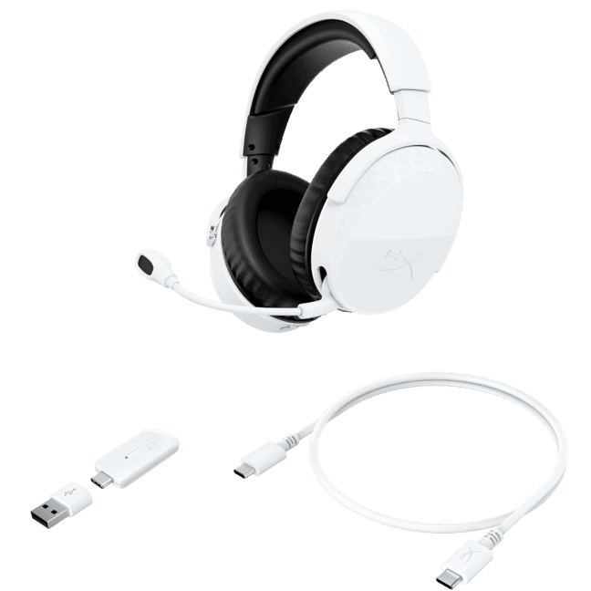 A large main feature product image of HyperX Cloud Stinger 3 - Wireless Gaming Headset (White)