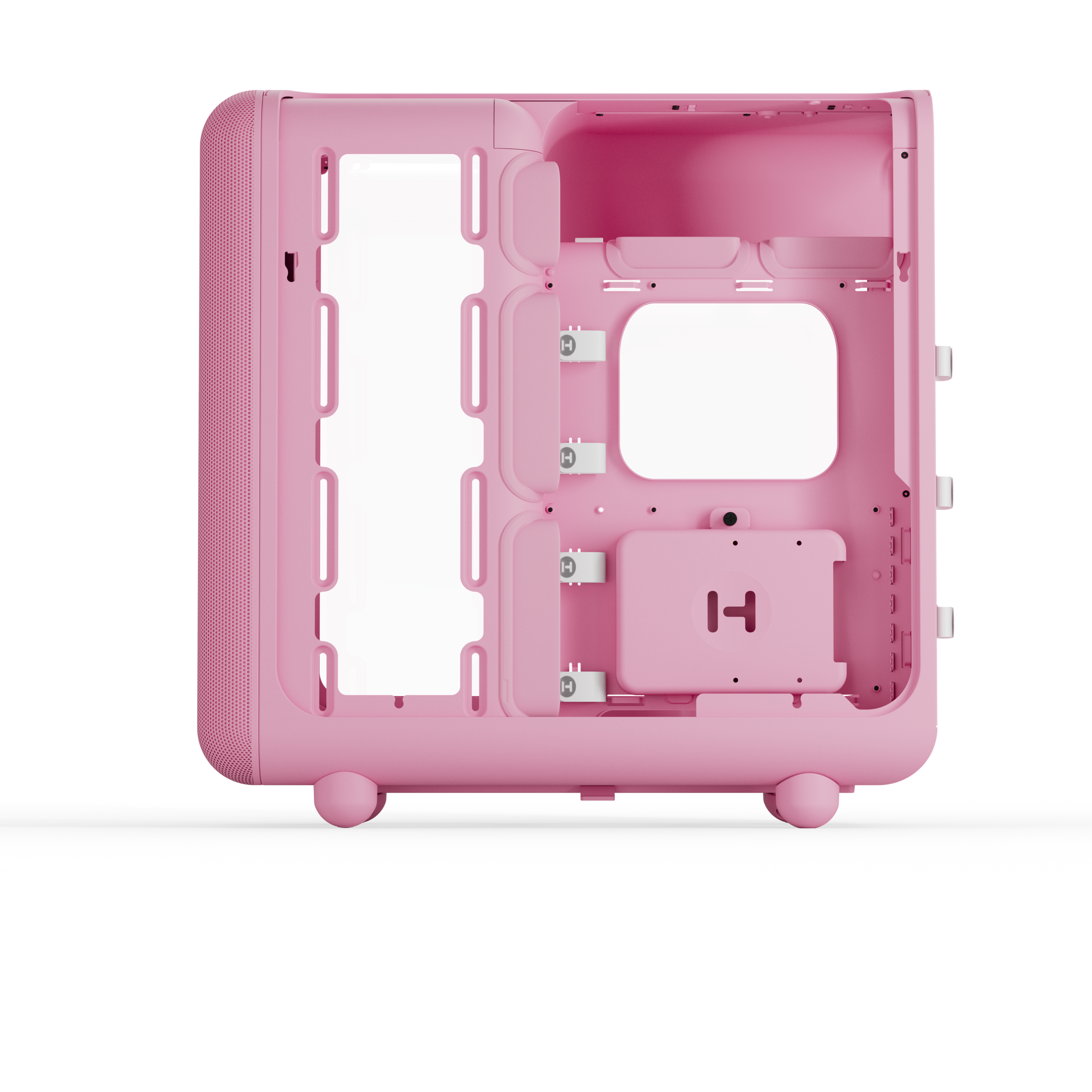 A large main feature product image of EX-DEMO HYTE X50 Tempered Glass Mid Tower Case (Strawberry Milk)