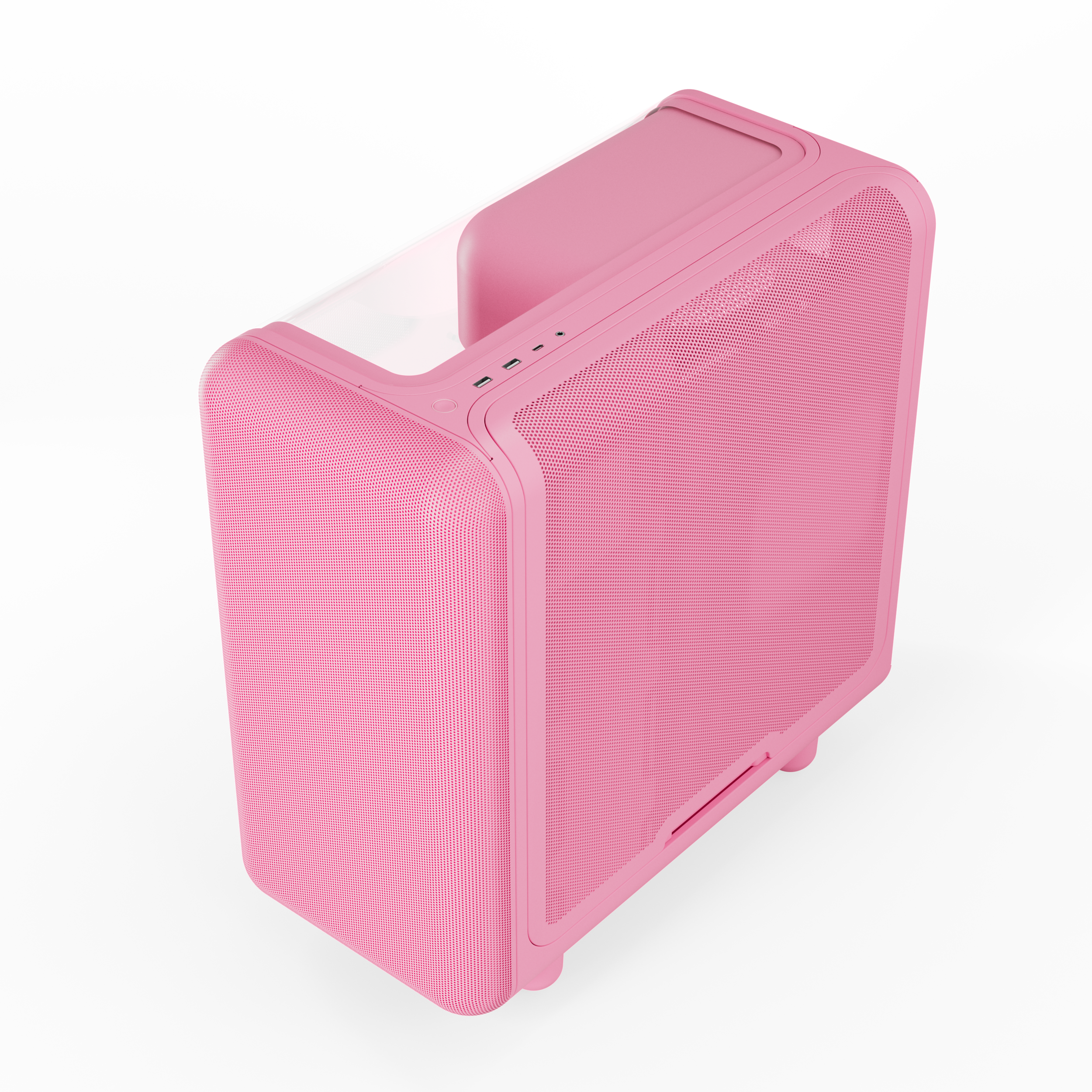 A large main feature product image of EX-DEMO HYTE X50 Tempered Glass Mid Tower Case (Strawberry Milk)