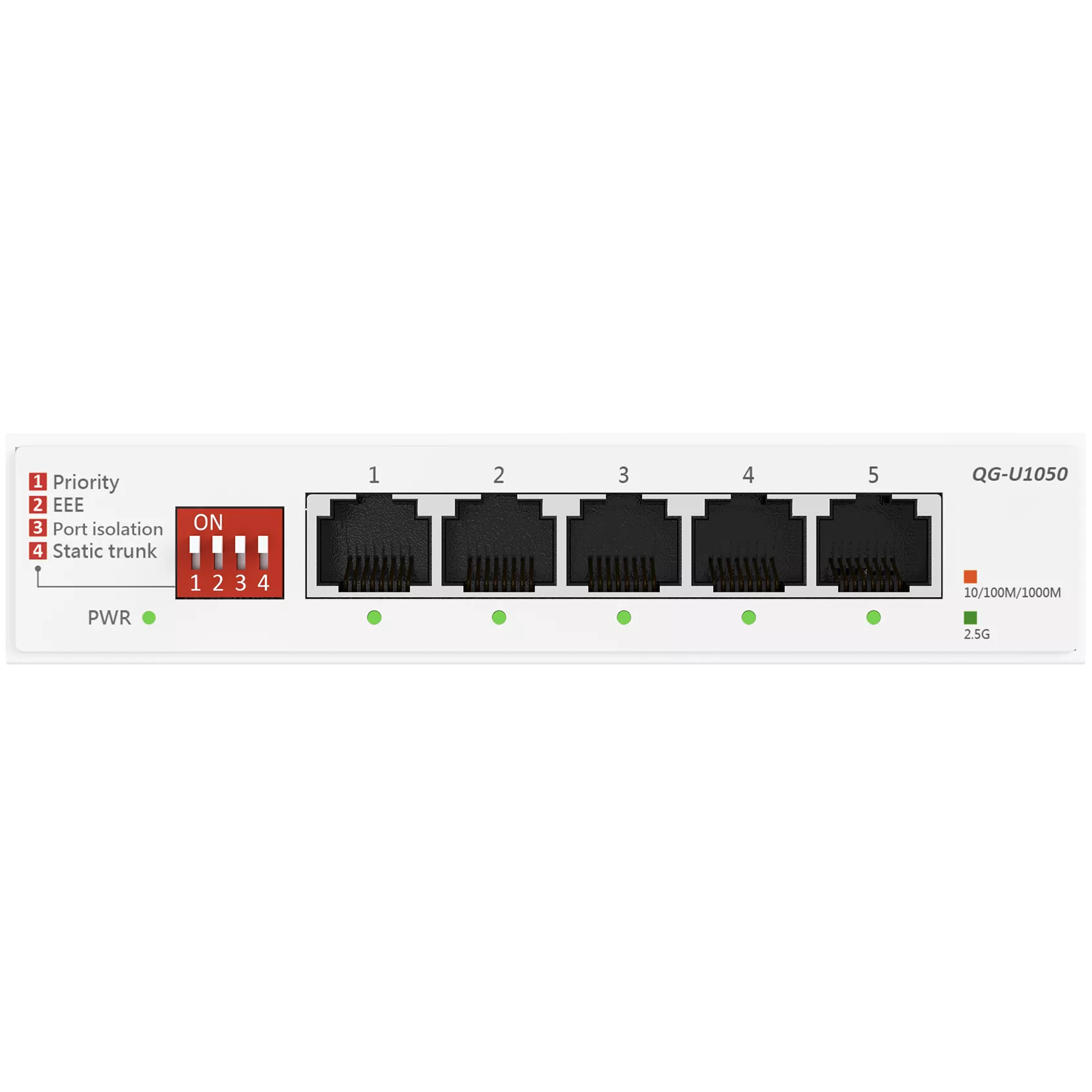 A large main feature product image of ASUS QG-U1050 5 Port 2.5G Unmanaged Switch