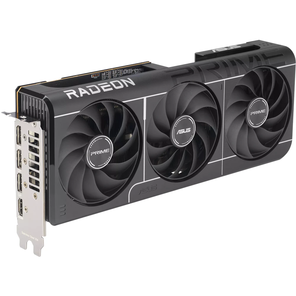 A large main feature product image of ASUS Radeon RX 9070 GRE EVO OC 12GB GDDR6