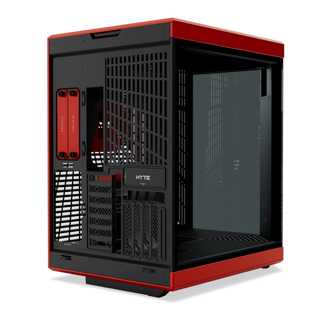 A large main feature product image of EX-DEMO HYTE Y70 Touch Infinite Mid Tower Case w/ LCD (Black Cherry)
