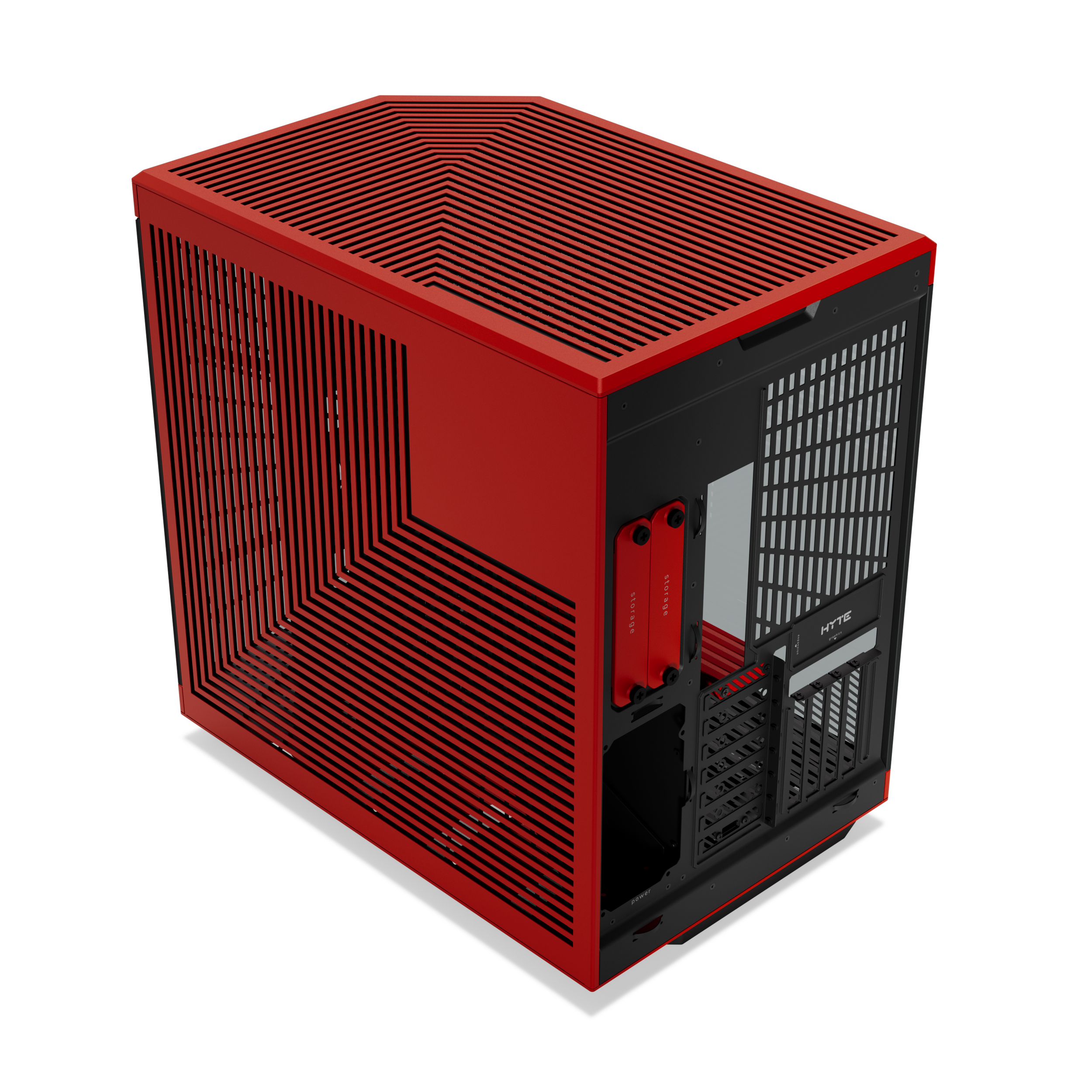 A large main feature product image of EX-DEMO HYTE Y70 Touch Infinite Mid Tower Case w/ LCD (Black Cherry)