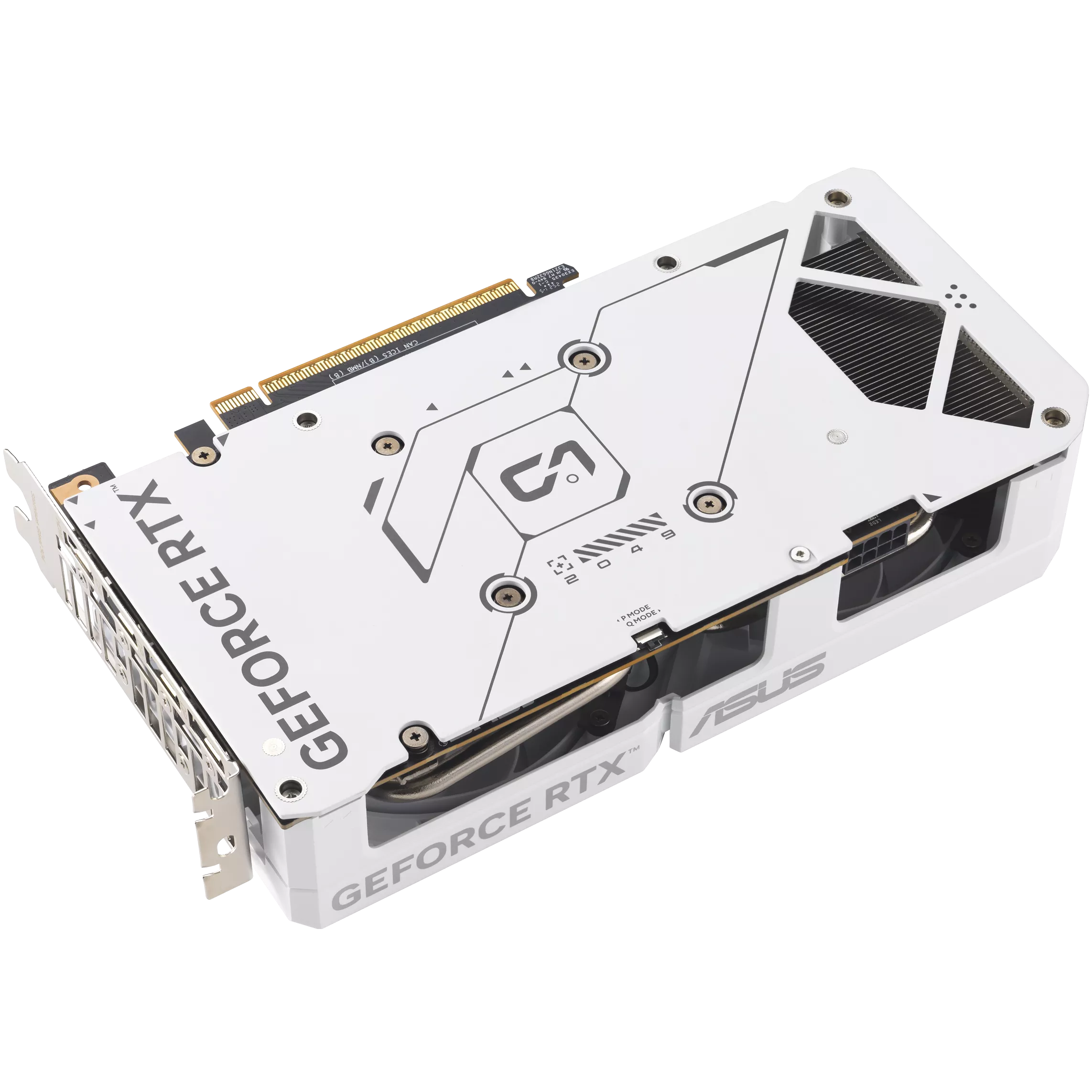 A large main feature product image of ASUS GeForce RTX 5060 Dual OC 8GB GDDR7 - White