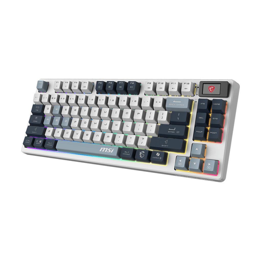A large main feature product image of EX-DEMO MSI Forge GK600 TKL Wireless Mechanical Keyboard - Sky