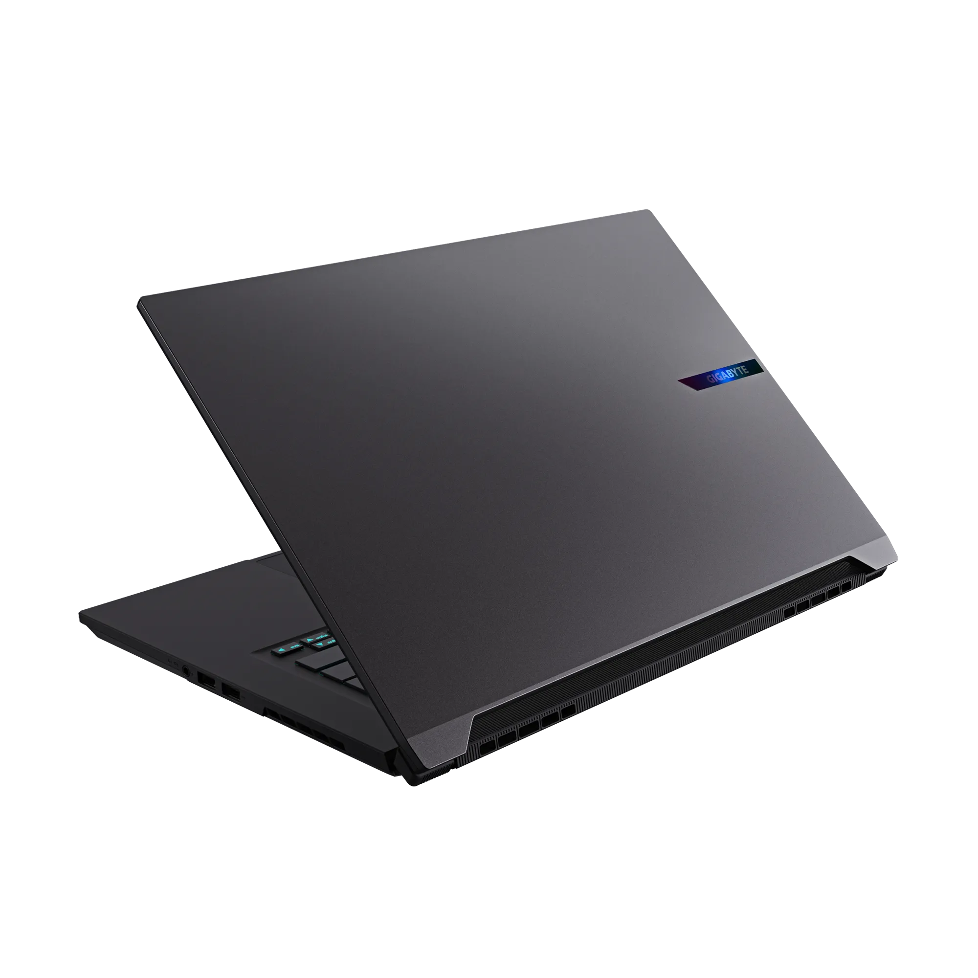A large main feature product image of EX-DEMO Gigabyte AERO X16 (1VH) - 16" 165Hz, Ryzen AI 7 350, RTX 5060, 16GB/1TB - Win 11 Notebook (Grey)
