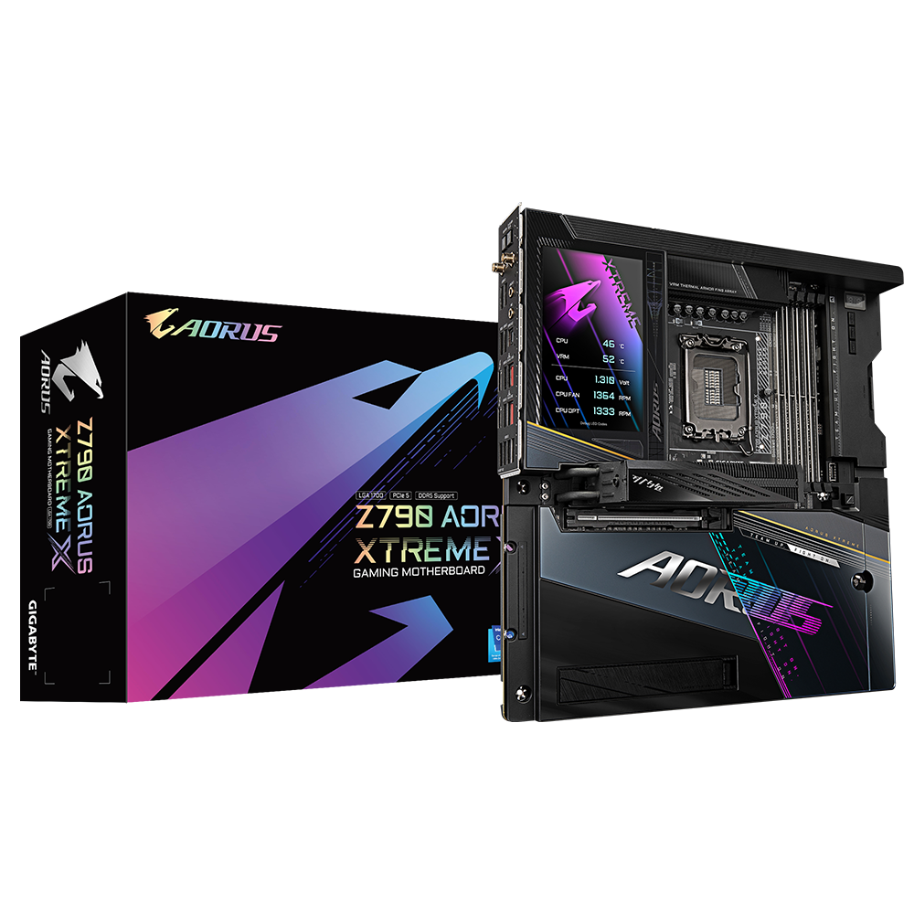 A large main feature product image of EX-DEMO Gigabyte Z790 Aorus Xtreme X LGA1700 eATX Desktop Motherboard