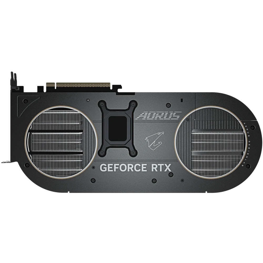 A large main feature product image of Gigabyte GeForce RTX 5080 AORUS Infinity 16GB GDDR7