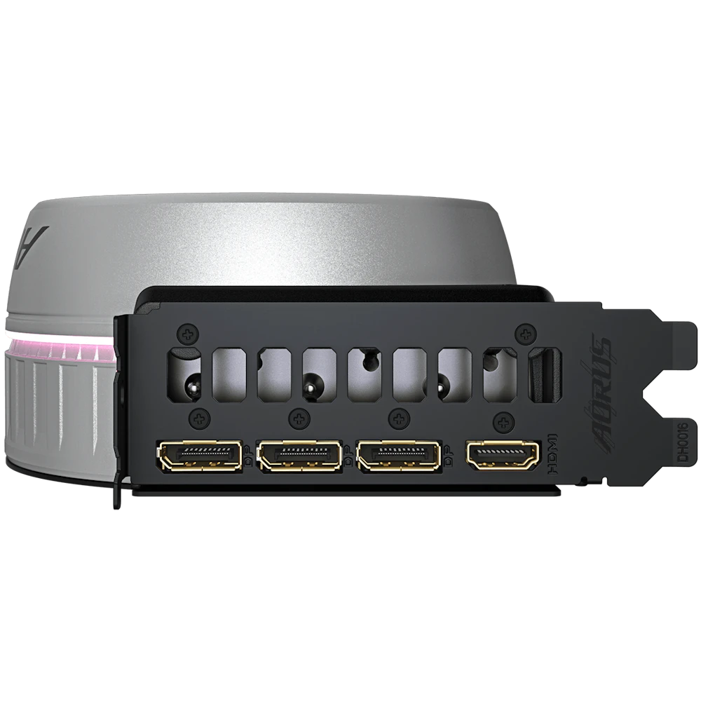 A large main feature product image of Gigabyte GeForce RTX 5080 AORUS Infinity 16GB GDDR7
