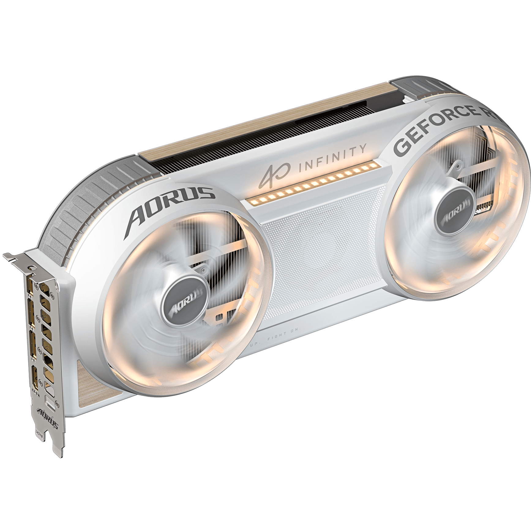 A large main feature product image of Gigabyte GeForce RTX 5080 AORUS Infinity 16GB GDDR7 - Wood