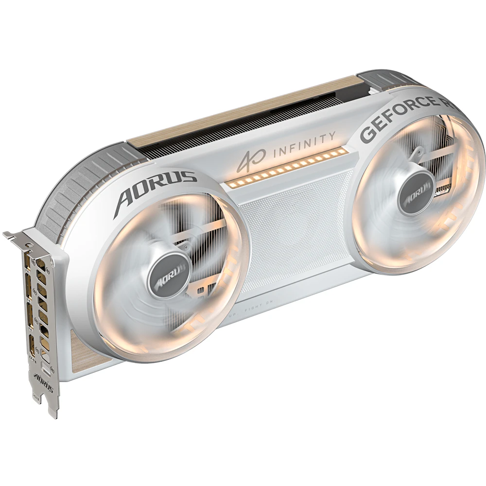 A large main feature product image of Gigabyte GeForce RTX 5080 AORUS Infinity 16GB GDDR7 - Wood