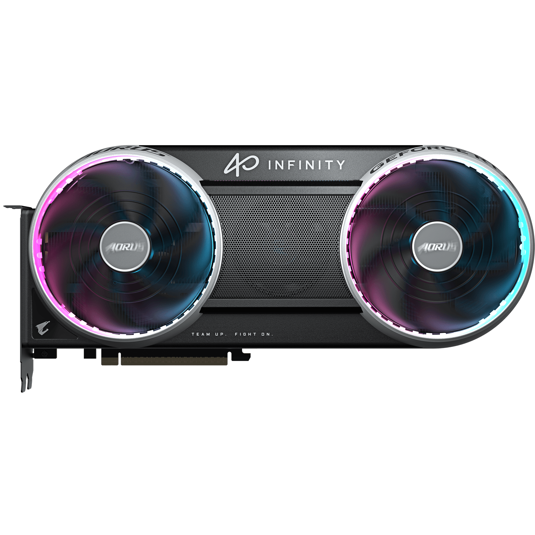 A large main feature product image of Gigabyte GeForce RTX 5070 Ti AORUS Infinity 16GB GDDR7