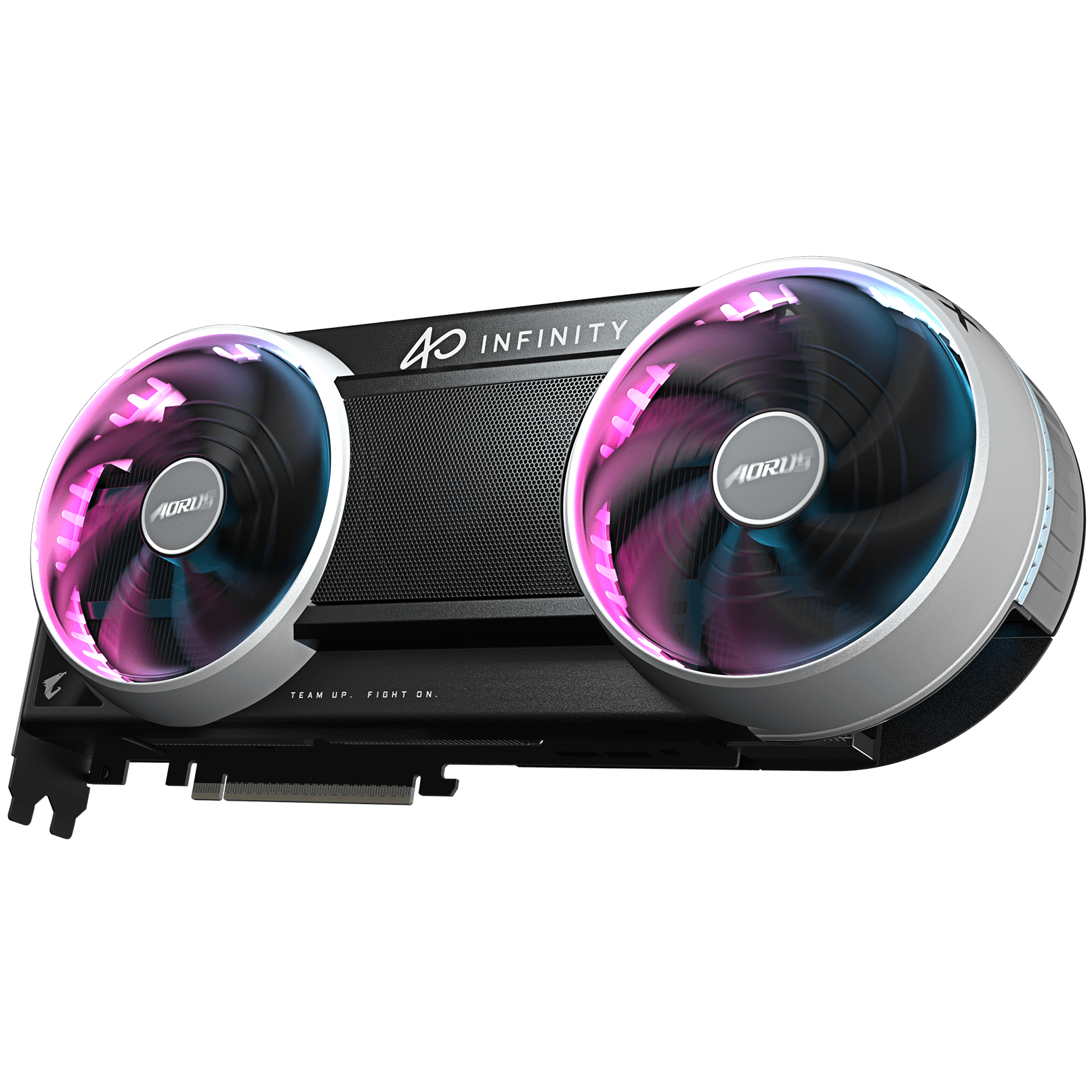A large main feature product image of Gigabyte GeForce RTX 5070 Ti AORUS Infinity 16GB GDDR7