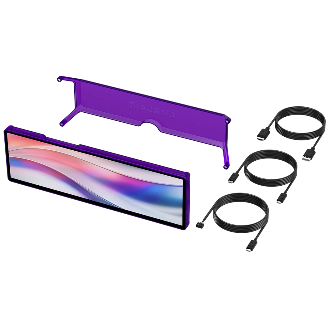 A large main feature product image of EX-DEMO Corsair XENEON EDGE 14.5" Case-Mountable LCD Touchscreen (Atomic Purple)