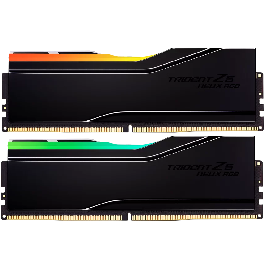 A large main feature product image of G.Skill Trident Z5 NeoX RGB 32GB Kit (2x16GB) EXPO ULL DDR5-6000 C26 - Glossy Black