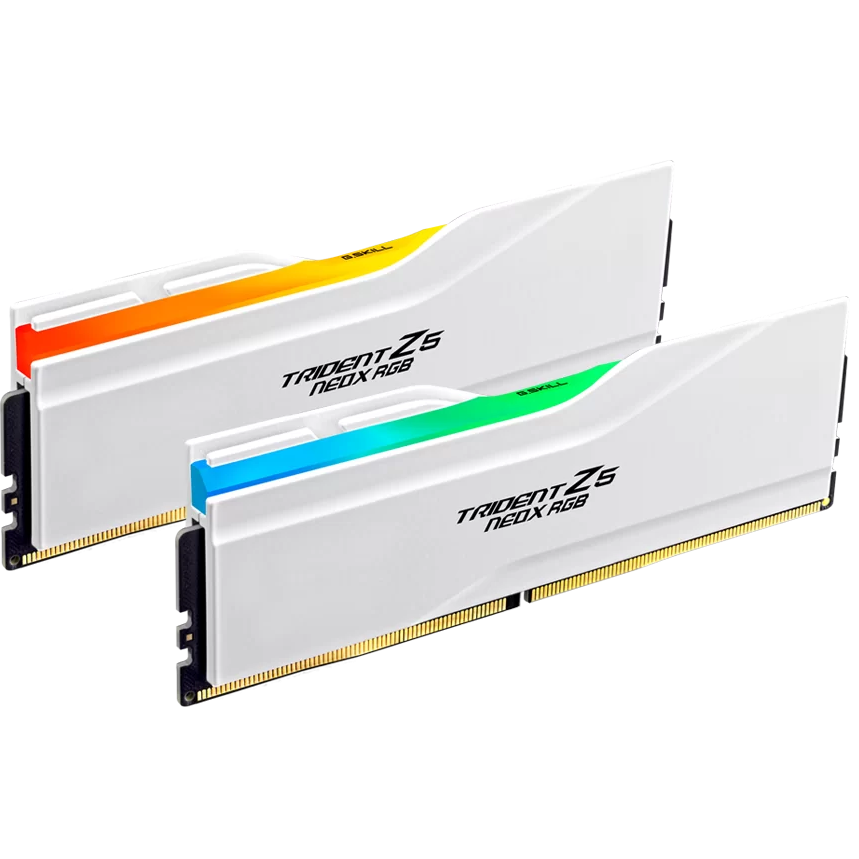 A large main feature product image of G.Skill Trident Z5 NeoX RGB 32GB Kit (2x16GB) EXPO ULL DDR5-6000 C30 - Matte White