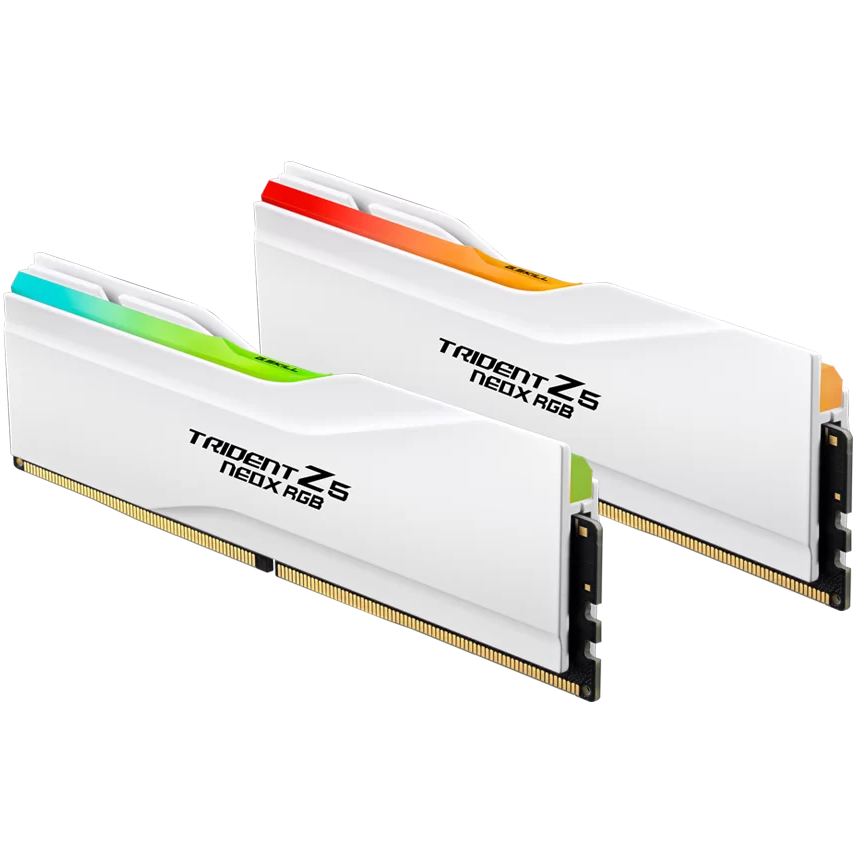 A large main feature product image of G.Skill Trident Z5 NeoX RGB 32GB Kit (2x16GB) EXPO ULL DDR5-6000 C30 - Matte White