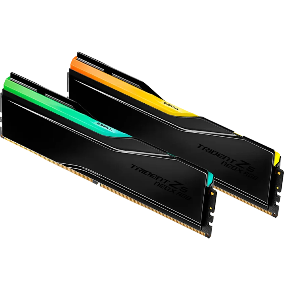 A large main feature product image of G.Skill Trident Z5 NeoX RGB 32GB Kit (2x16GB) EXPO ULL DDR5-6000 C36 - Glossy Black