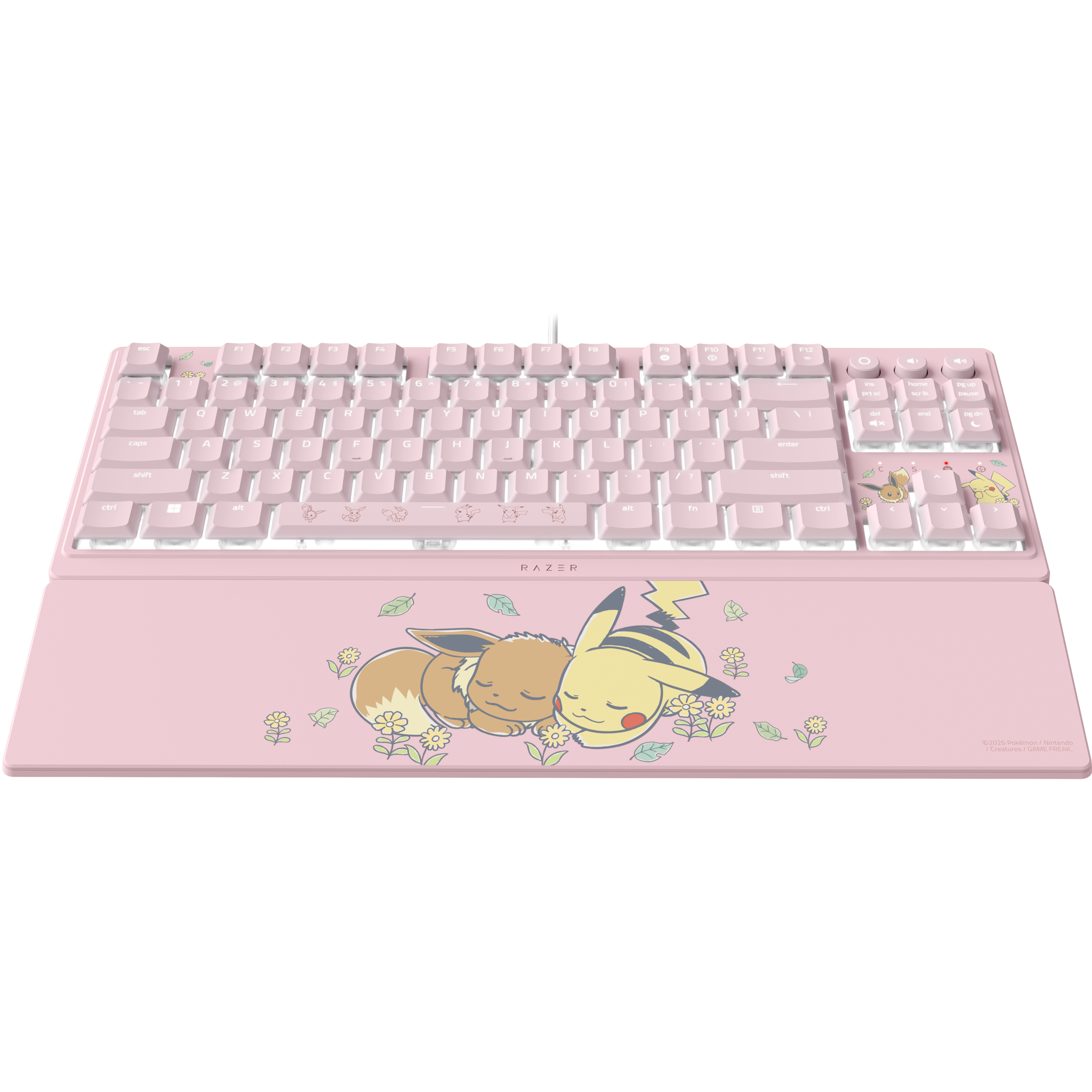A large main feature product image of Razer Ornata V3 Tenkeyless - Low Profile Gaming Keyboard - US Layout - Pikachu/Eevee Edition