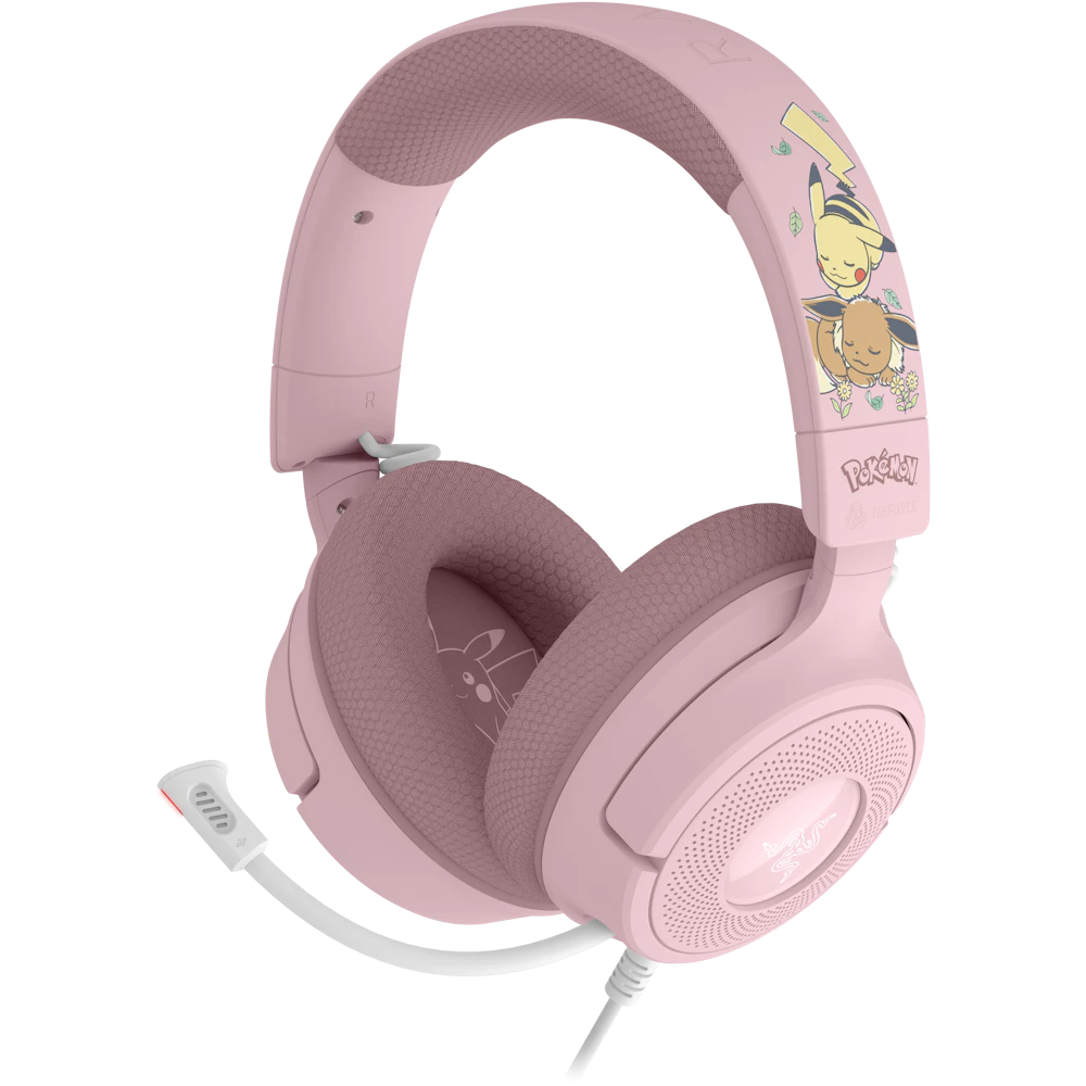 A large main feature product image of Razer Kraken V4 X - Wired Gaming Headset - Pokémon Pikachu/Eevee Edition
