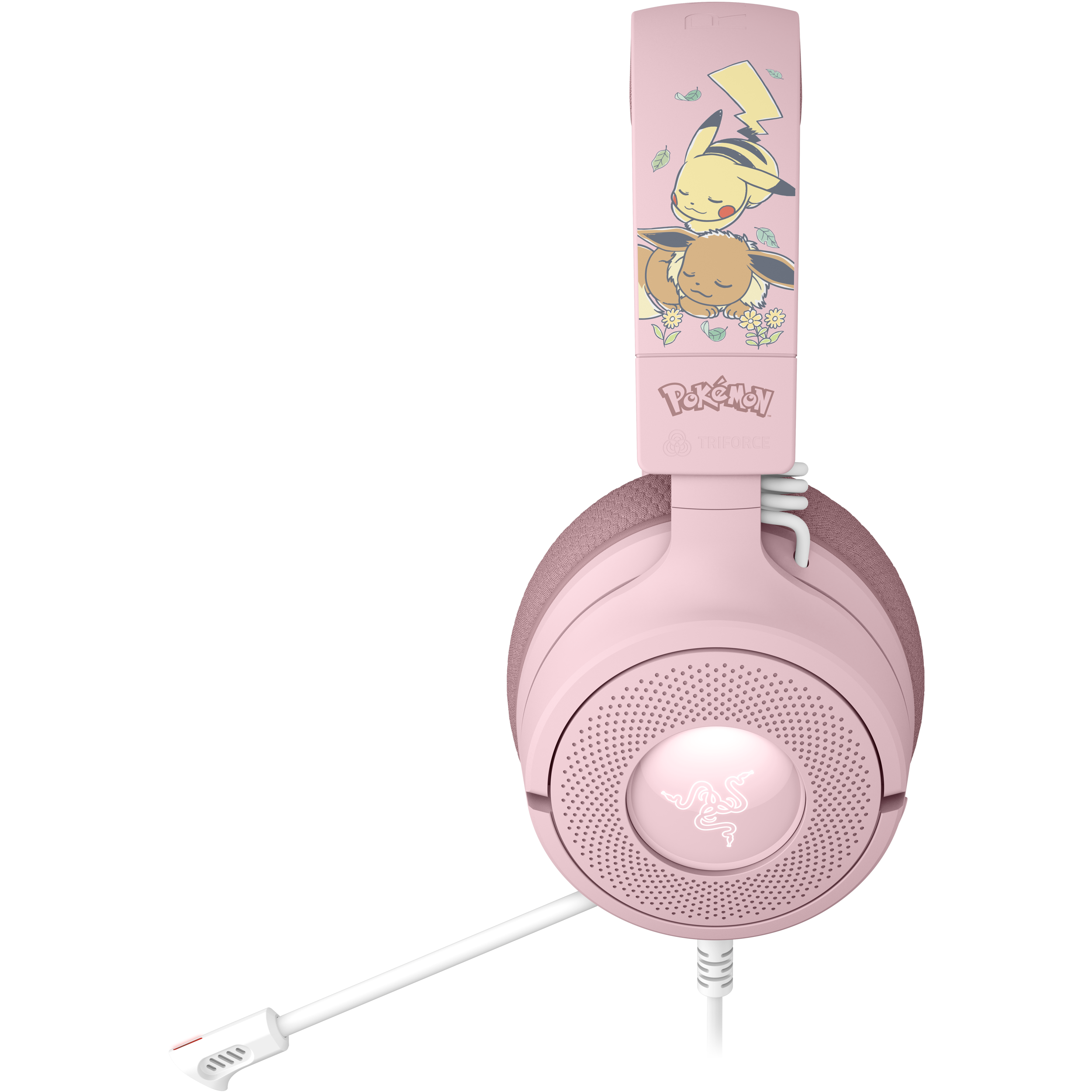 A large main feature product image of Razer Kraken V4 X - Wired Gaming Headset - Pokémon Pikachu/Eevee Edition