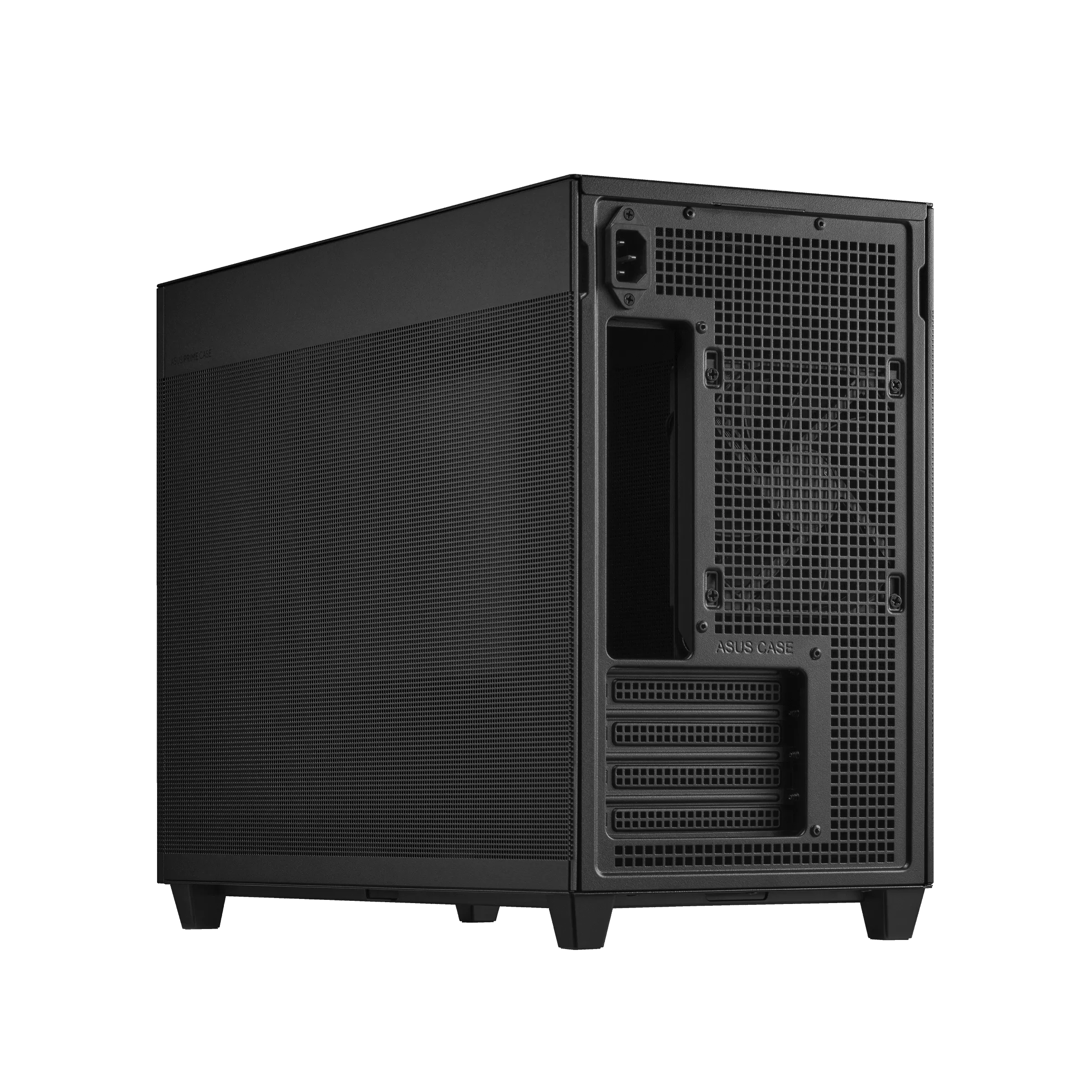 A large main feature product image of EX-DEMO ASUS PRIME AP201 Mesh Micro Tower Case - Black