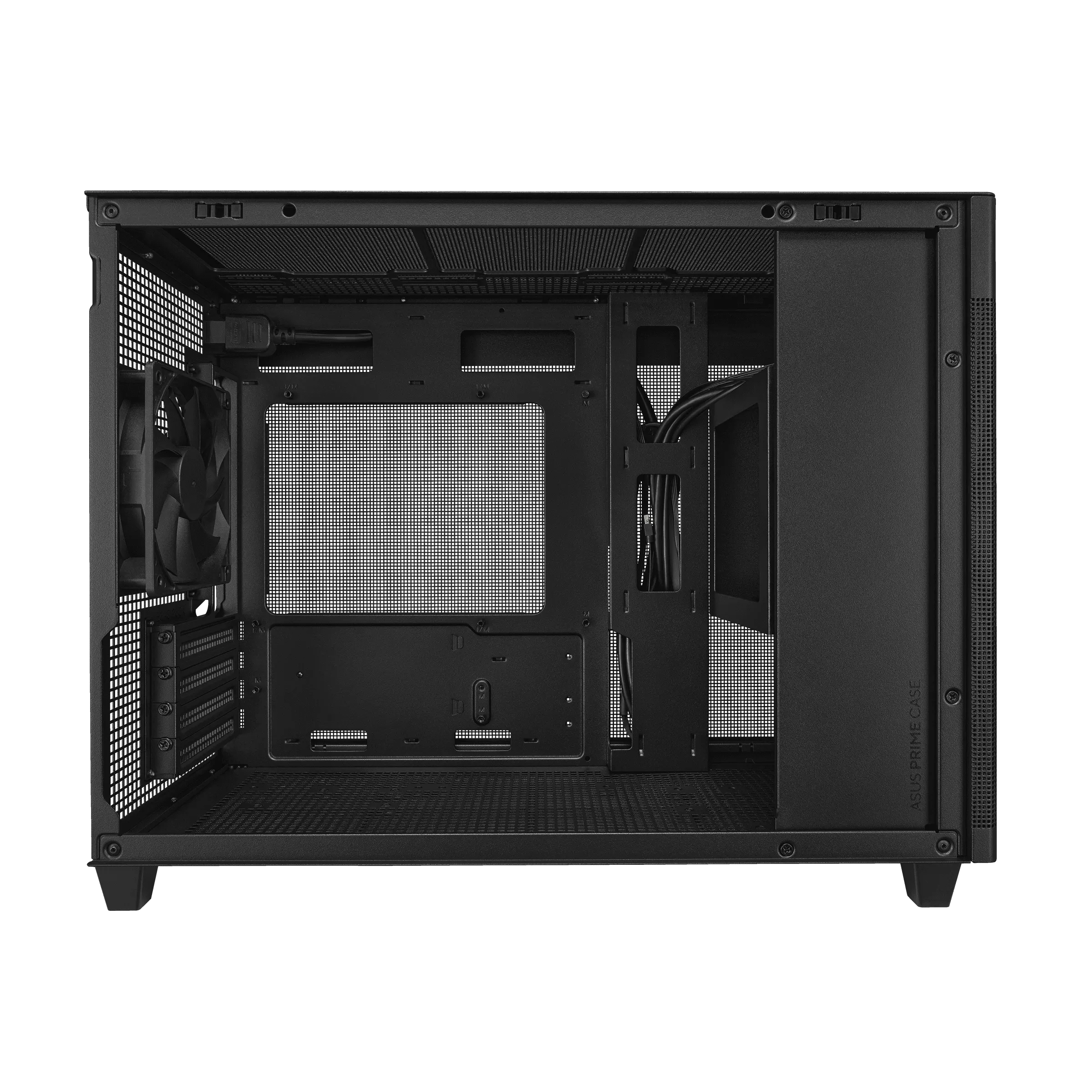 A large main feature product image of EX-DEMO ASUS PRIME AP201 Mesh Micro Tower Case - Black