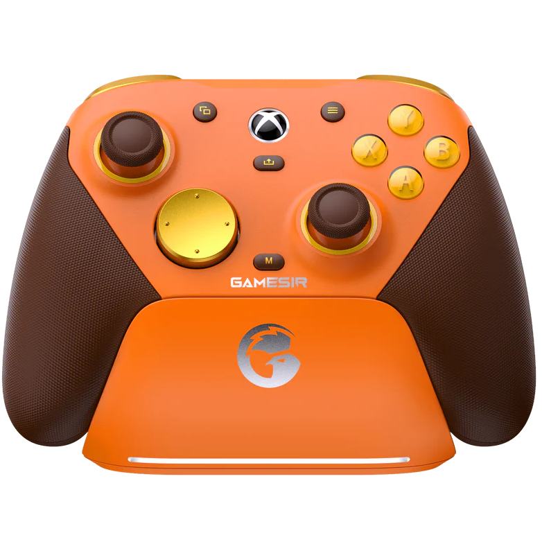 A large main feature product image of GameSir G7 Pro Wireless Gaming Controller - Amber Flame