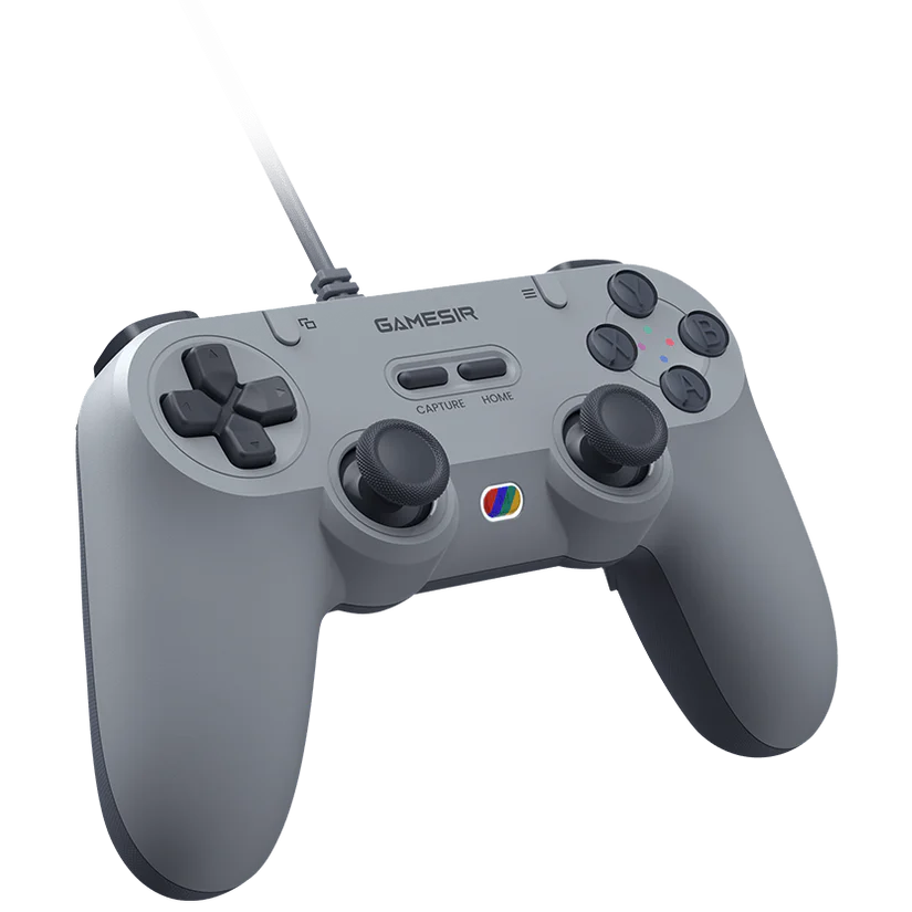 A large main feature product image of GameSir Tegenaria Lite Wired Symmetric Gaming Controller - Retro Grey