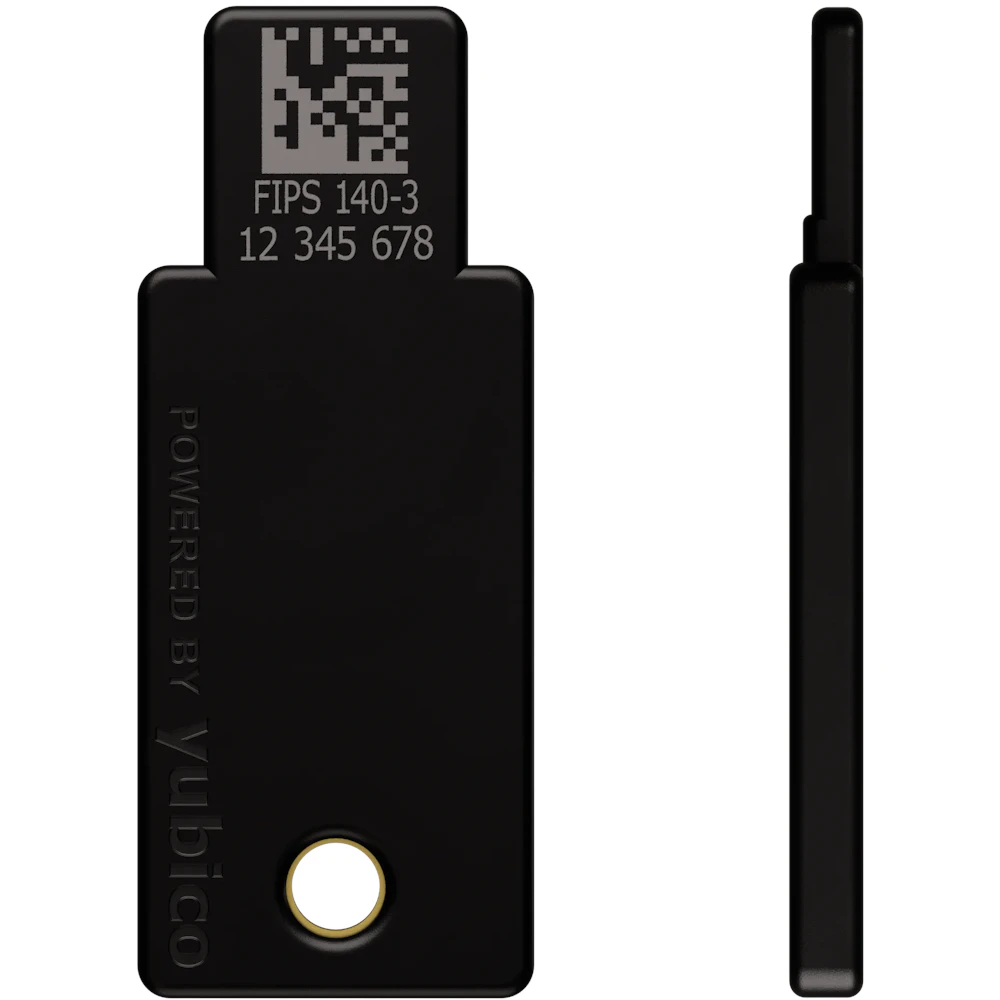 A large main feature product image of Yubico YubiKey 5 NFC FIPS 140-3 USB-A Security Key