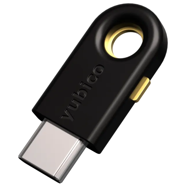 A large main feature product image of Yubico YubiKey 5C FIPS 140-3 USB-C Security Key