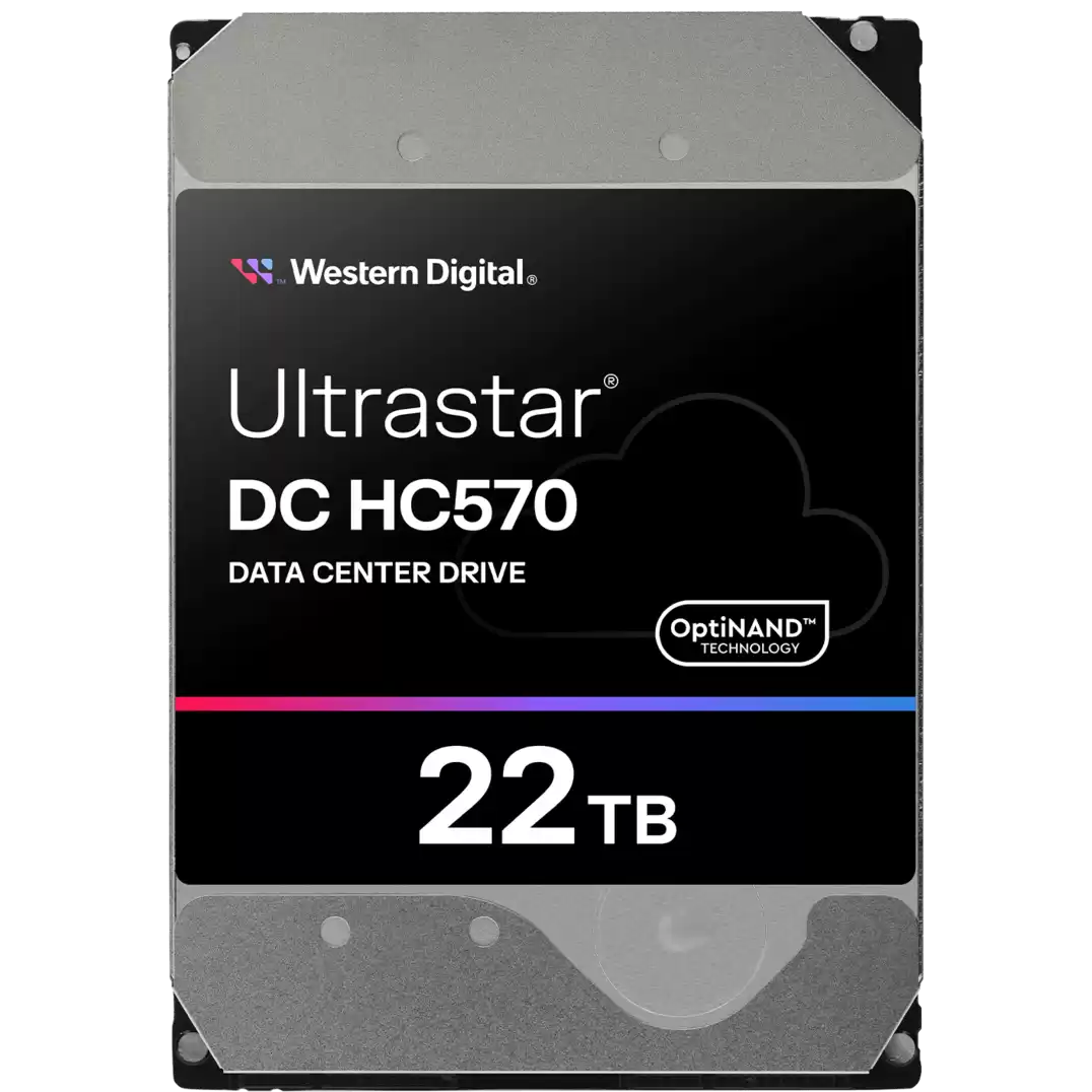 A large main feature product image of WD Ultrastar DC HC570 3.5" Data Center SAS HDD - 22TB 512MB TCG