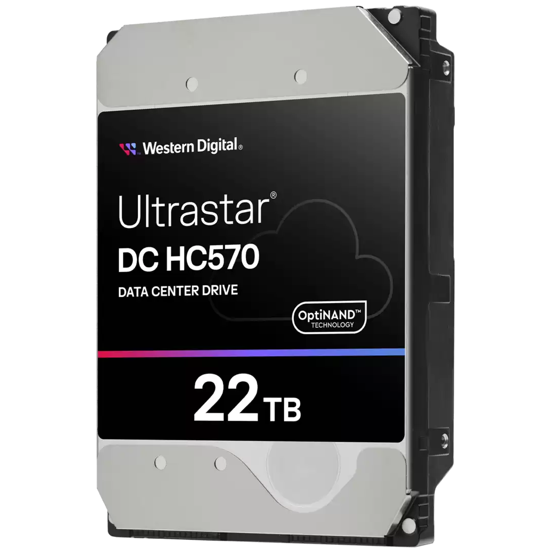 A large main feature product image of WD Ultrastar DC HC570 3.5" Data Center SAS HDD - 22TB 512MB TCG