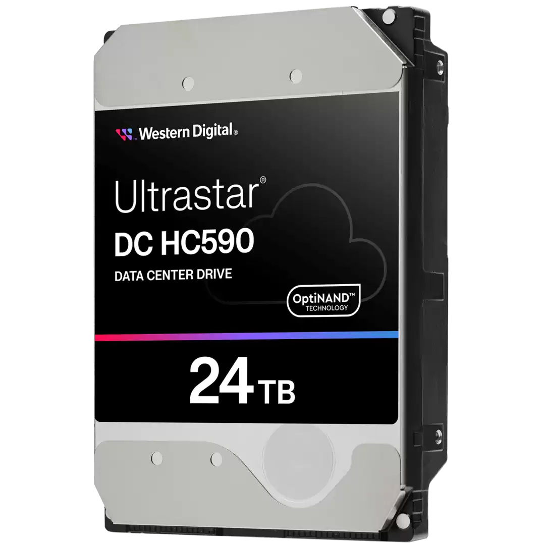 A large main feature product image of WD Ultrastar DC HC590 3.5" Data Center SAS HDD - 24TB SE