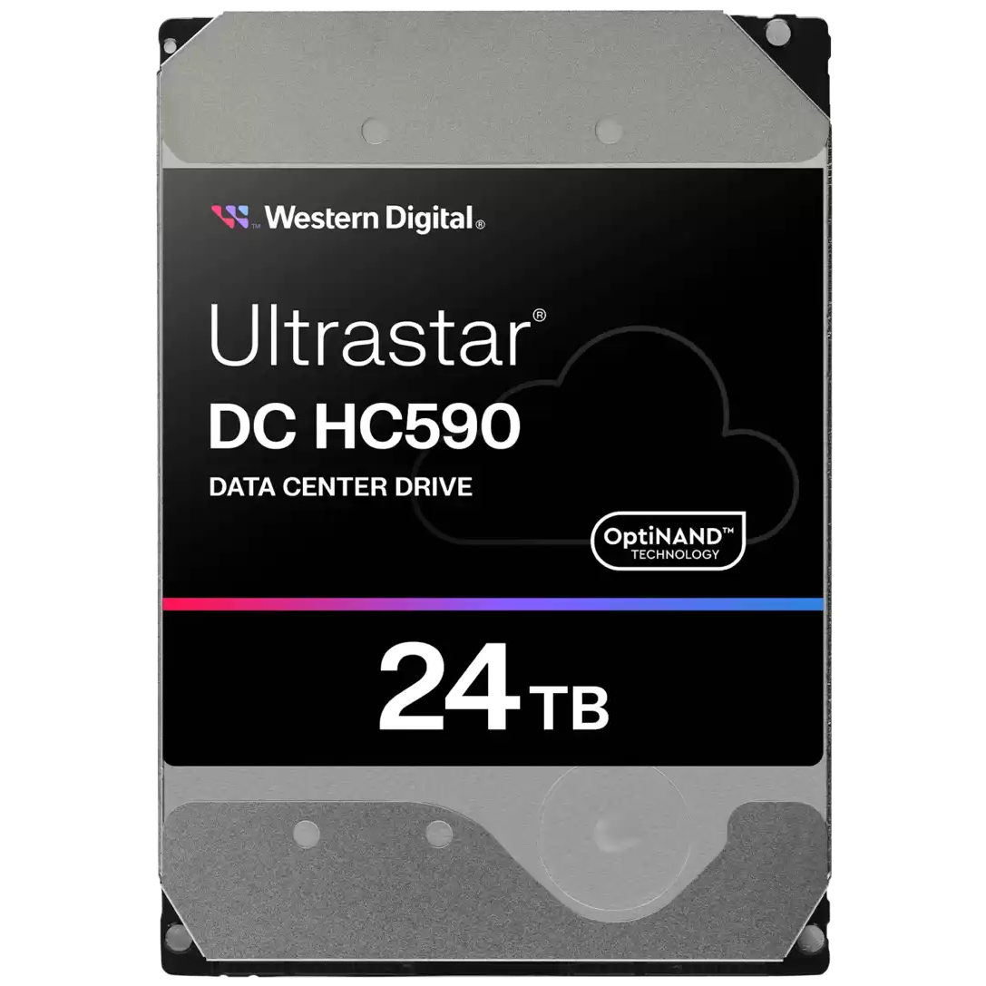 A large main feature product image of WD Ultrastar DC HC590 3.5" Data Center SAS HDD - 24TB SE