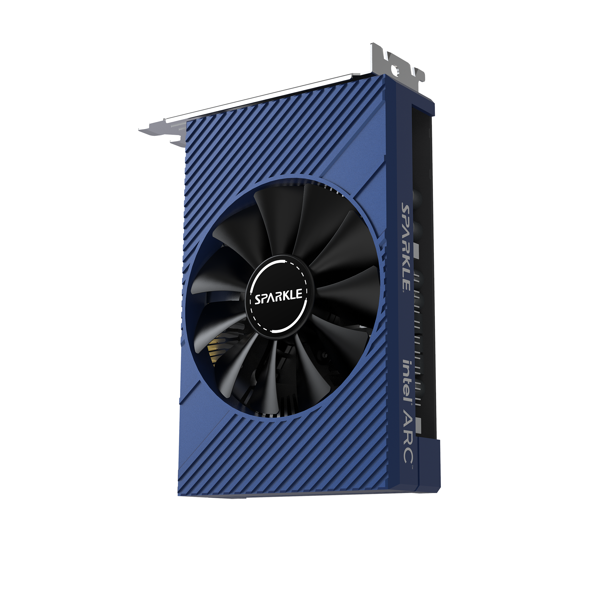 A large main feature product image of EX-DEMO SPARKLE Intel Arc A380 ELF 6GB GDDR6
