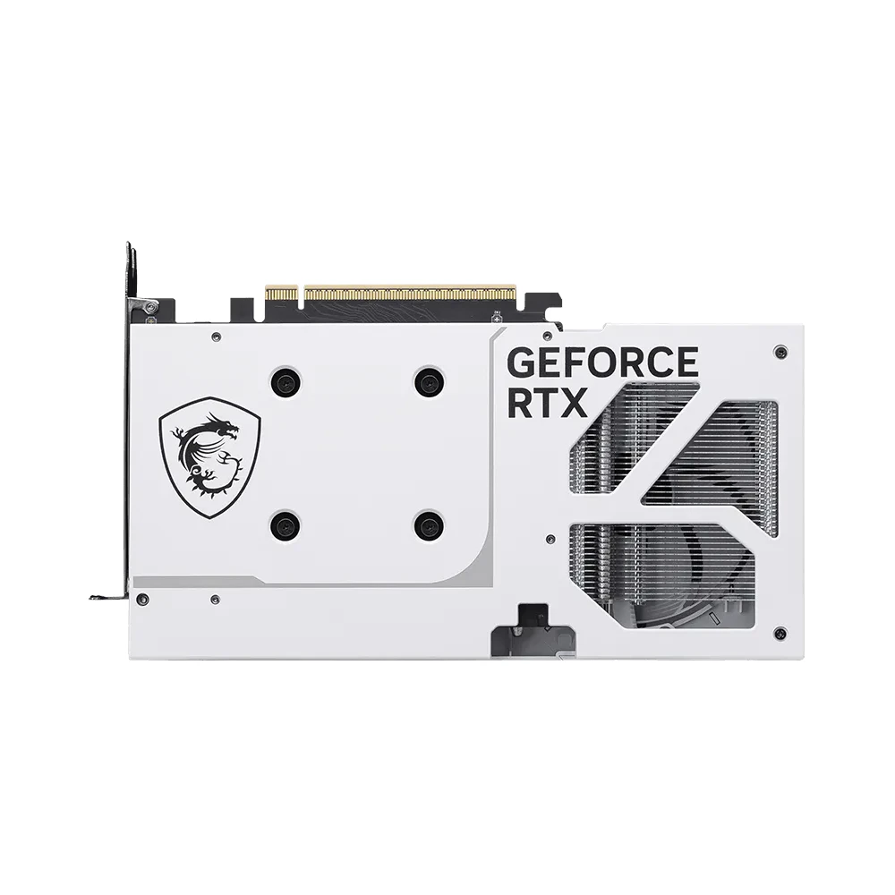 A large main feature product image of MSI GeForce RTX 5060 Ti 8GB GDDR7 VENTUS 2X OC PLUS (White)